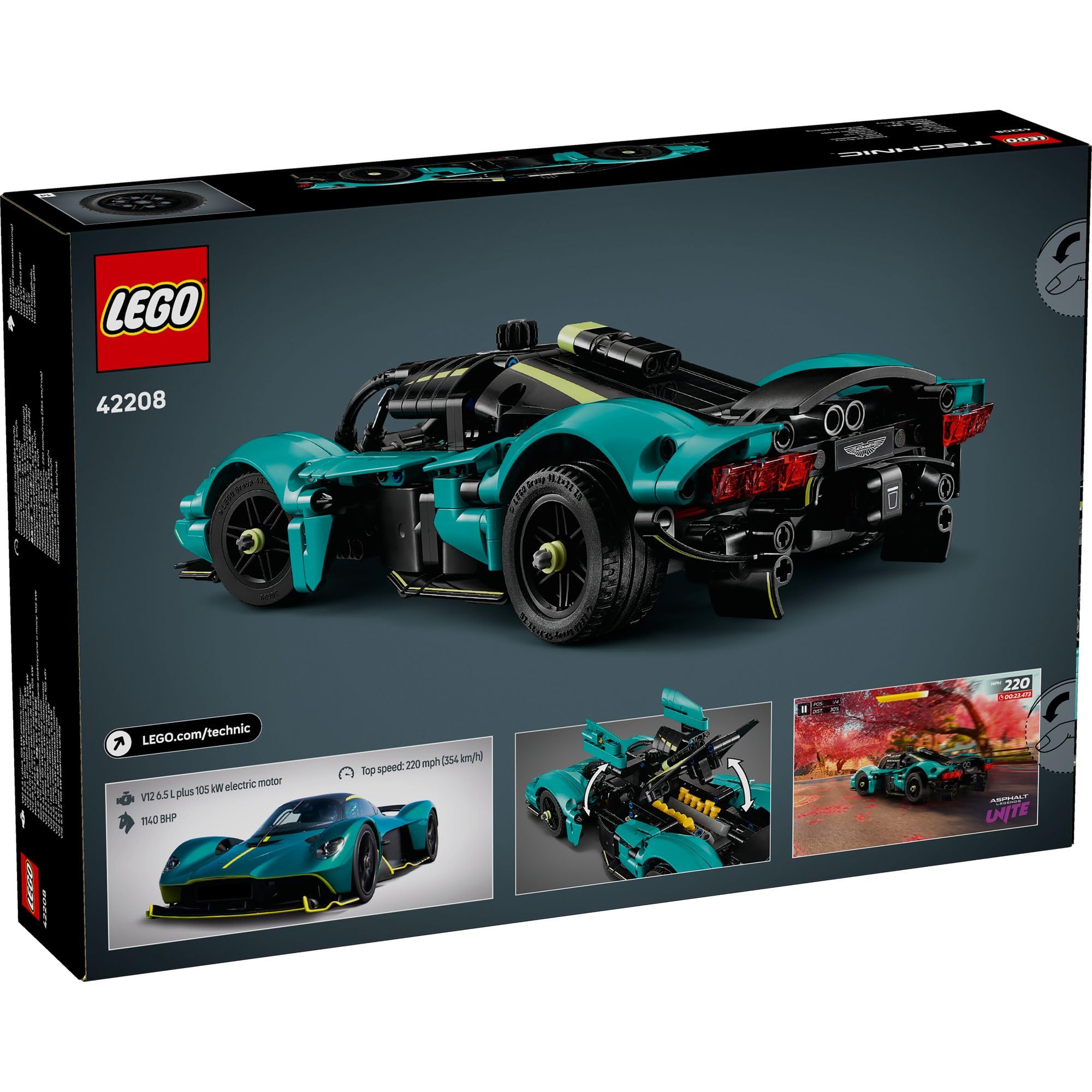 LEGO Technic Aston Martin Valkyrie Buildable Car Model Kit - 707-Piece Vehicle Toy for Kids 9+ 8