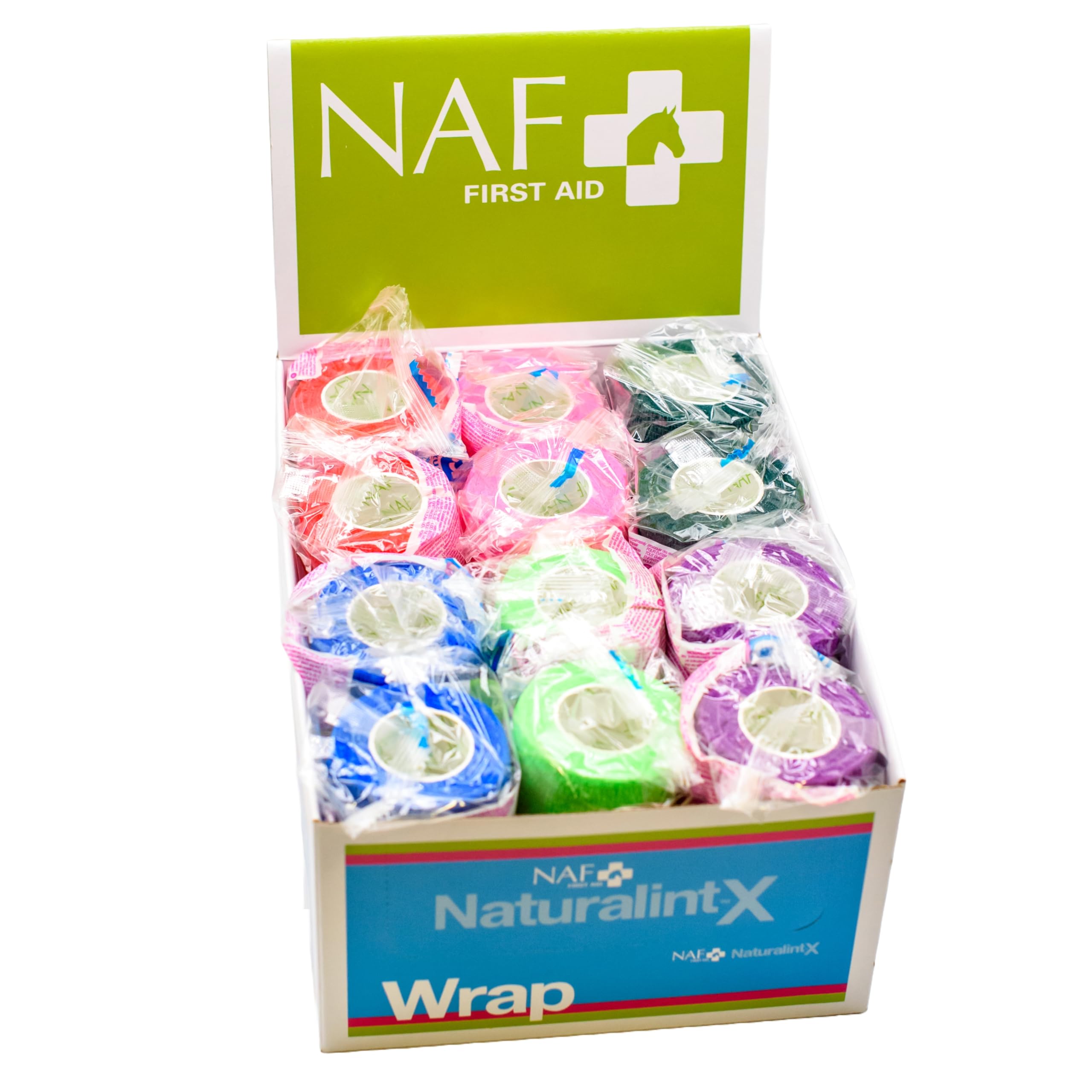 NAF NaturalintX Wraps - Box of 12 Cohesive Bandages for Horses | Self-Adhesive Support