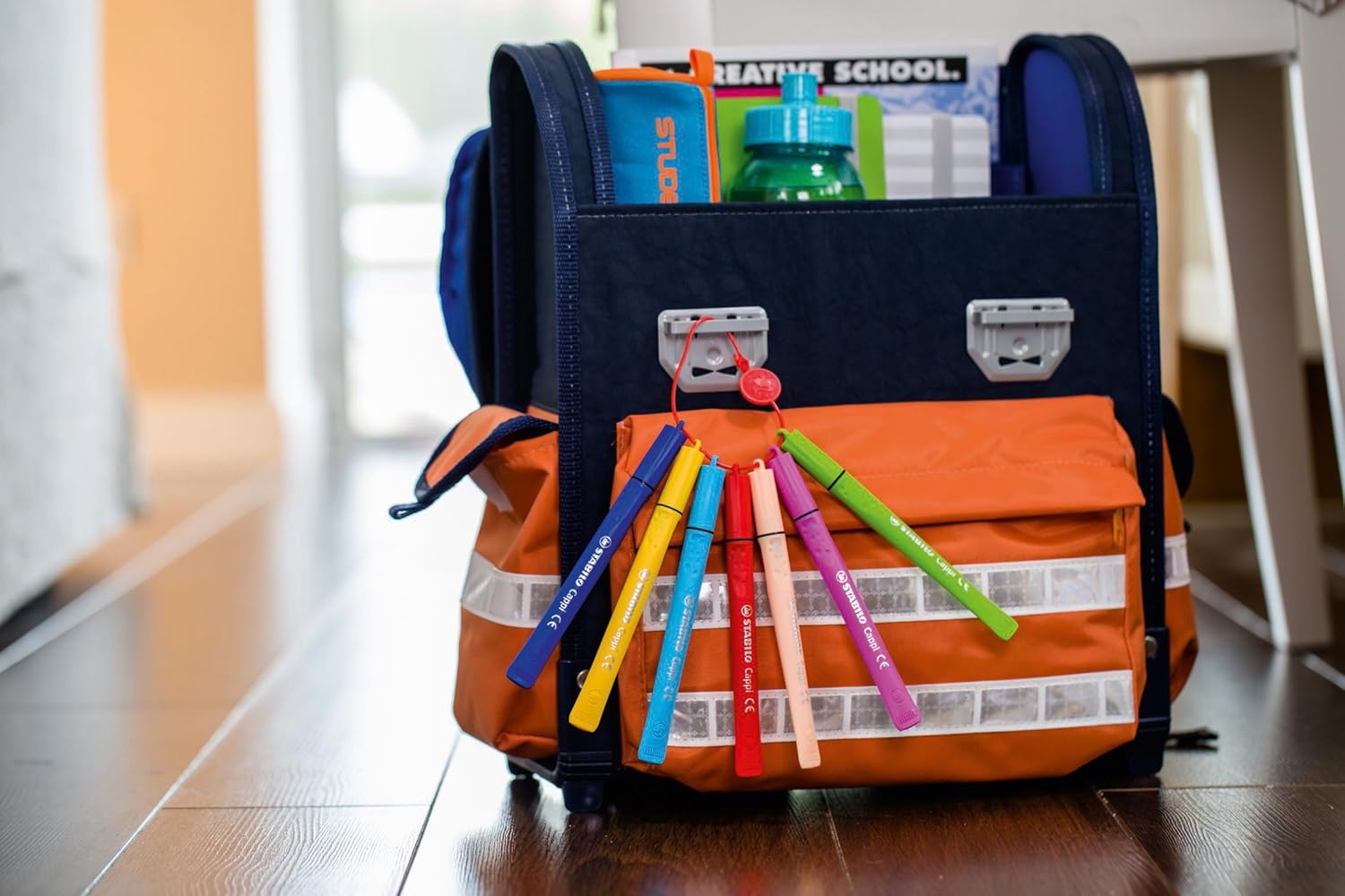 STABILO Cappi Felt Tip Pens - 18 Assorted Colors with Cap Rings for Kids 5