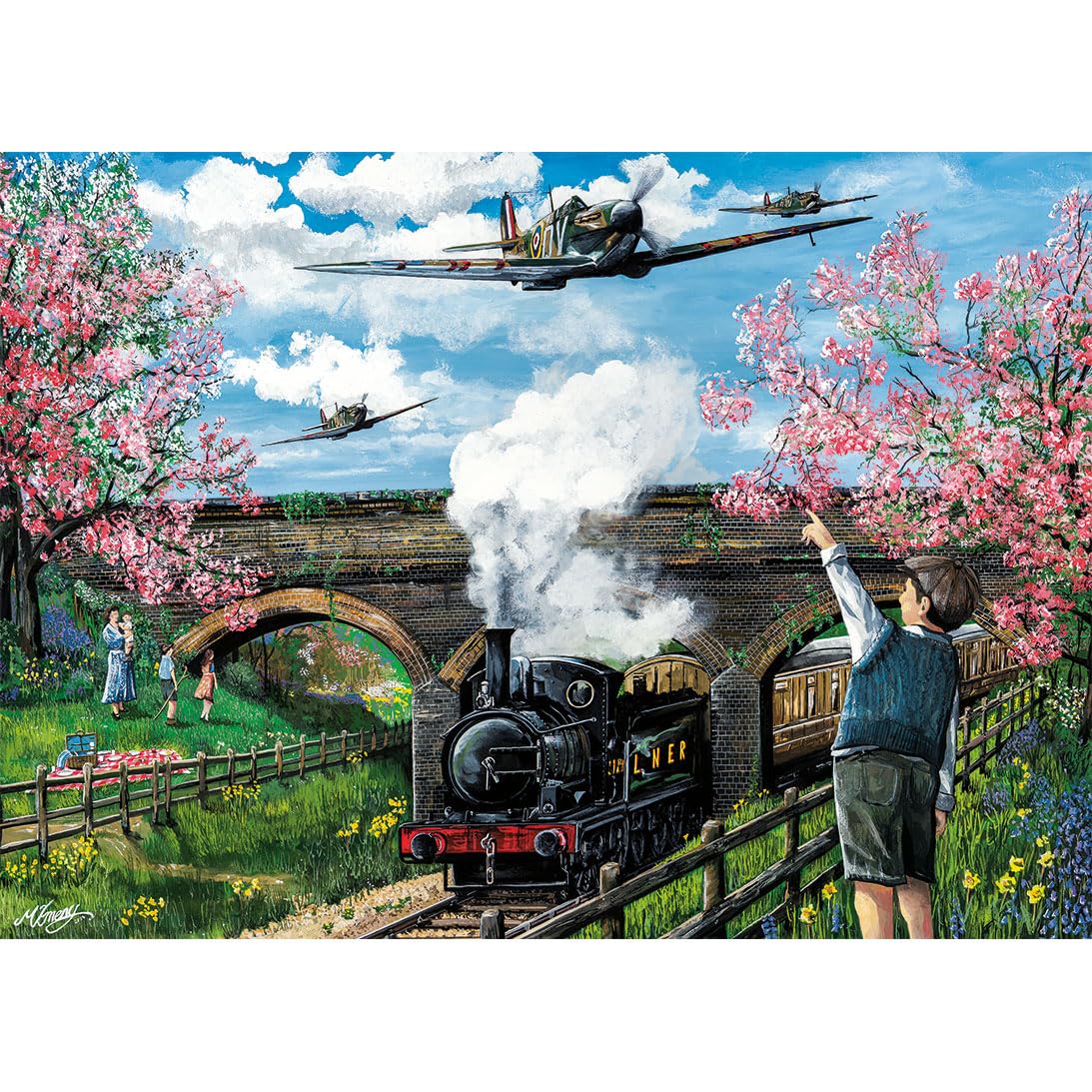 Gibsons Spitfire Surprise - 250 XL Piece Jigsaw Puzzle | Matthew Emeny Art | Ages 14+ 4