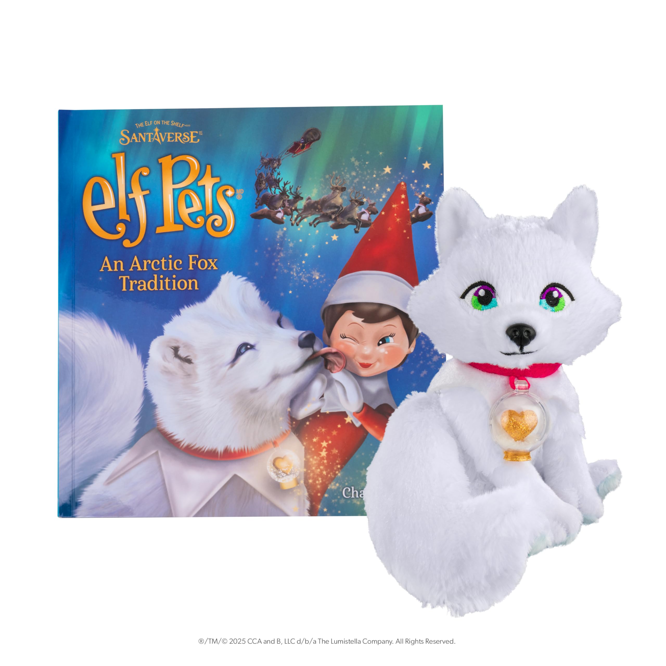 EPFOX Elf Pets Arctic Fox - Plush Stuffed Animal with Storybook & Snow Globe Charm 8