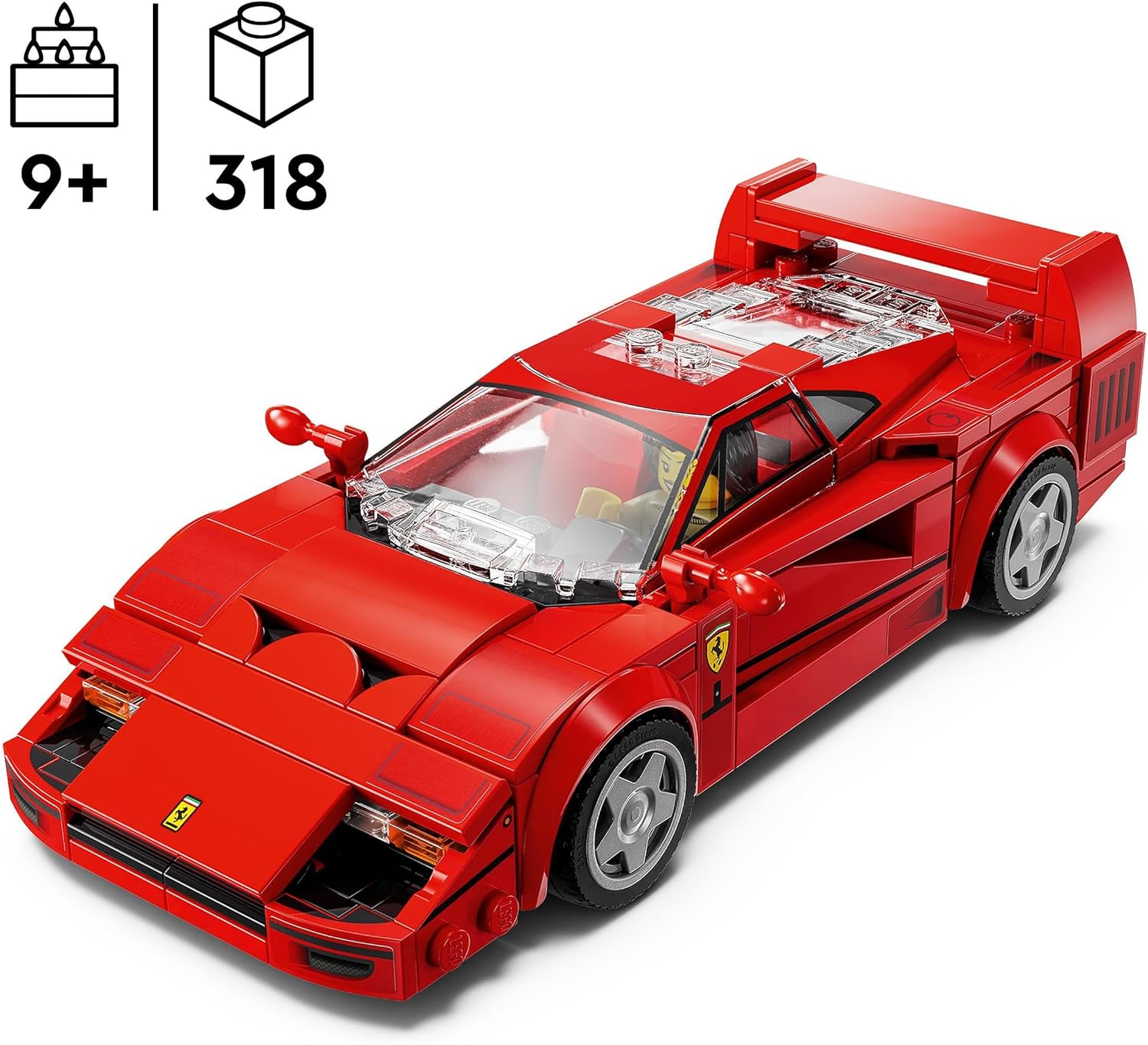 LEGO Speed Champions Ferrari F40 Supercar Buildable Vehicle - 318-Piece Toy Car for Ages 9+ 3