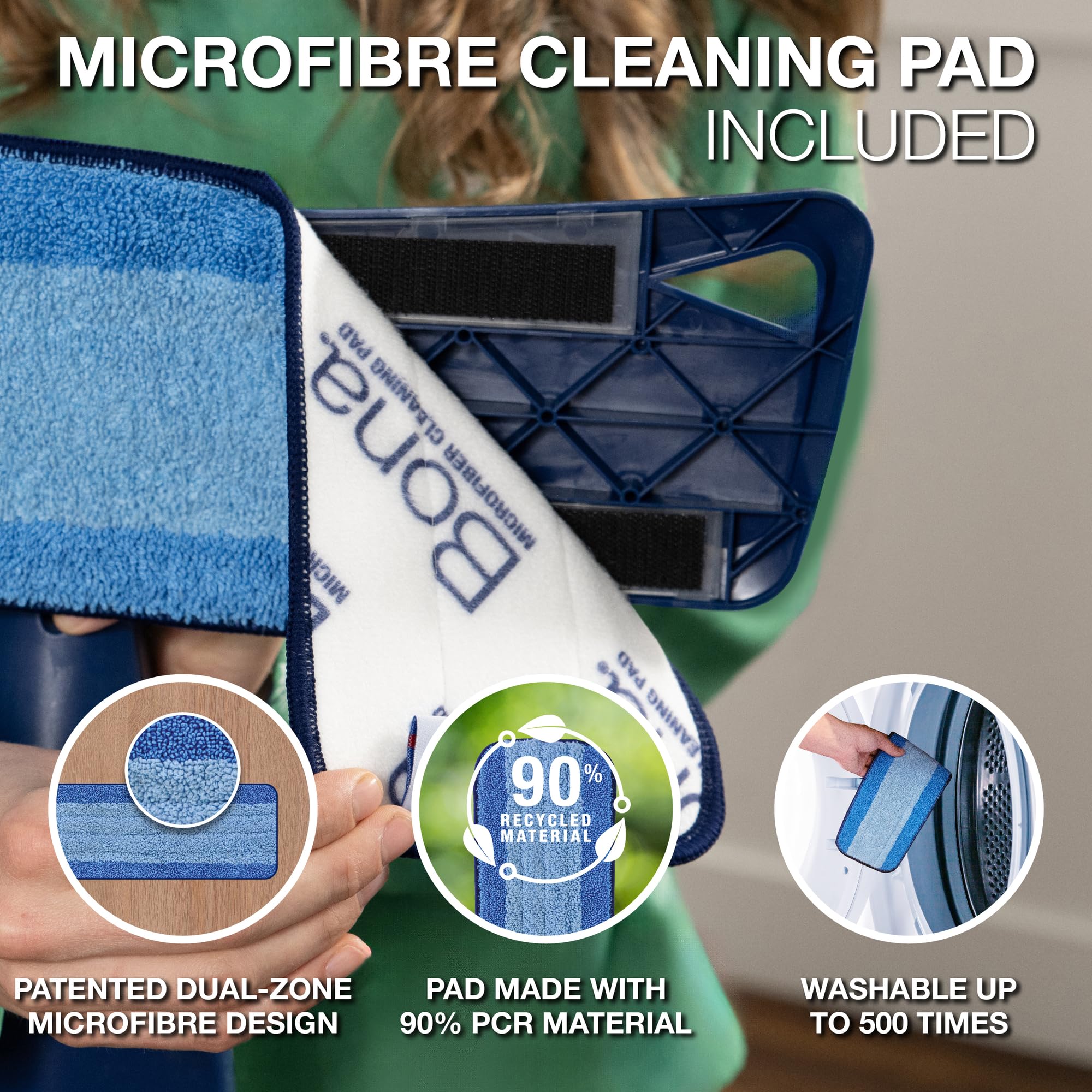 Bona - Premium Microfibre Floor Mop Kit Extra Large Adjustable Flat Mop 9