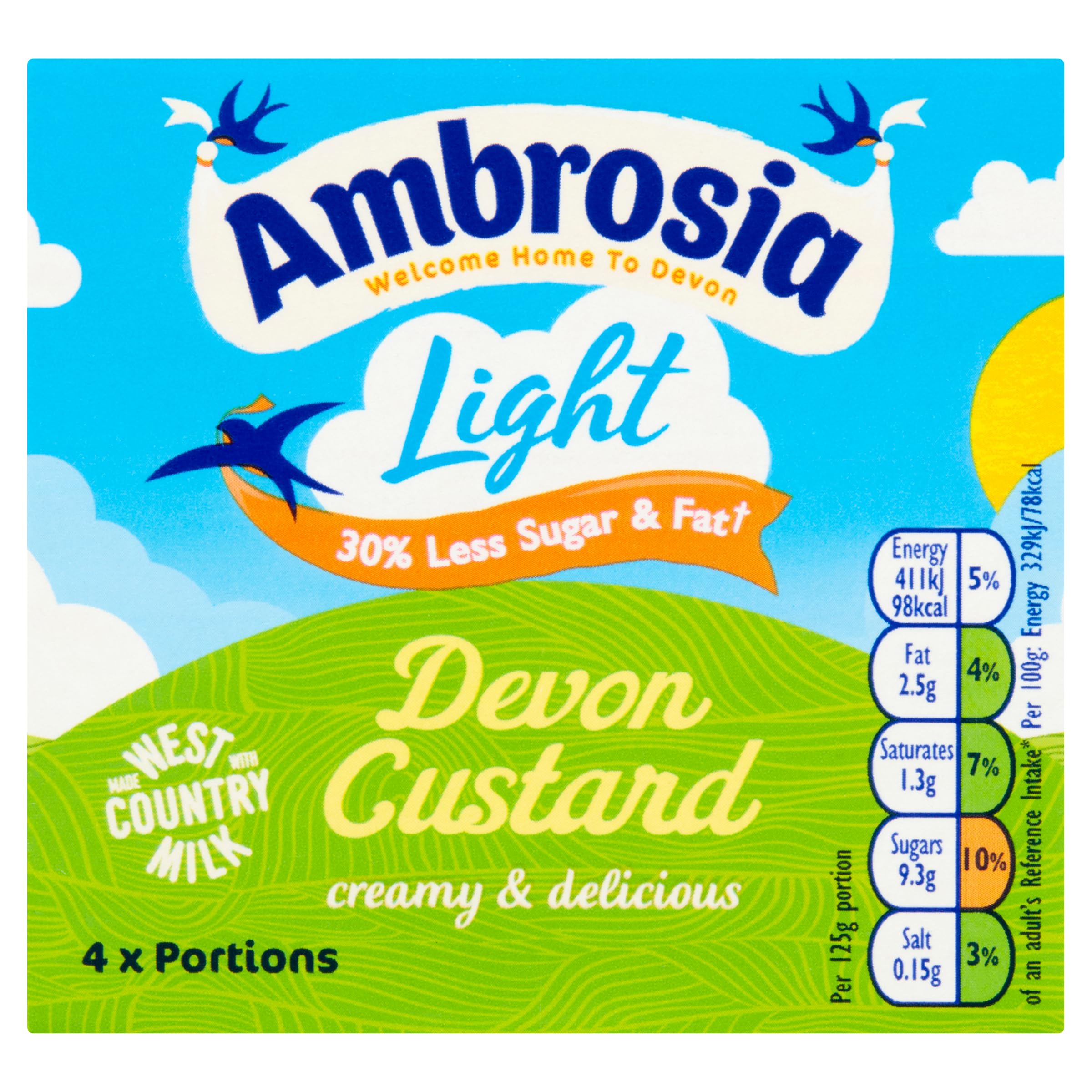 Ambrosia Light Devon Custard 500g - 30% Less Fat & Sugar, Ready-to-Eat Creamy Dessert 5