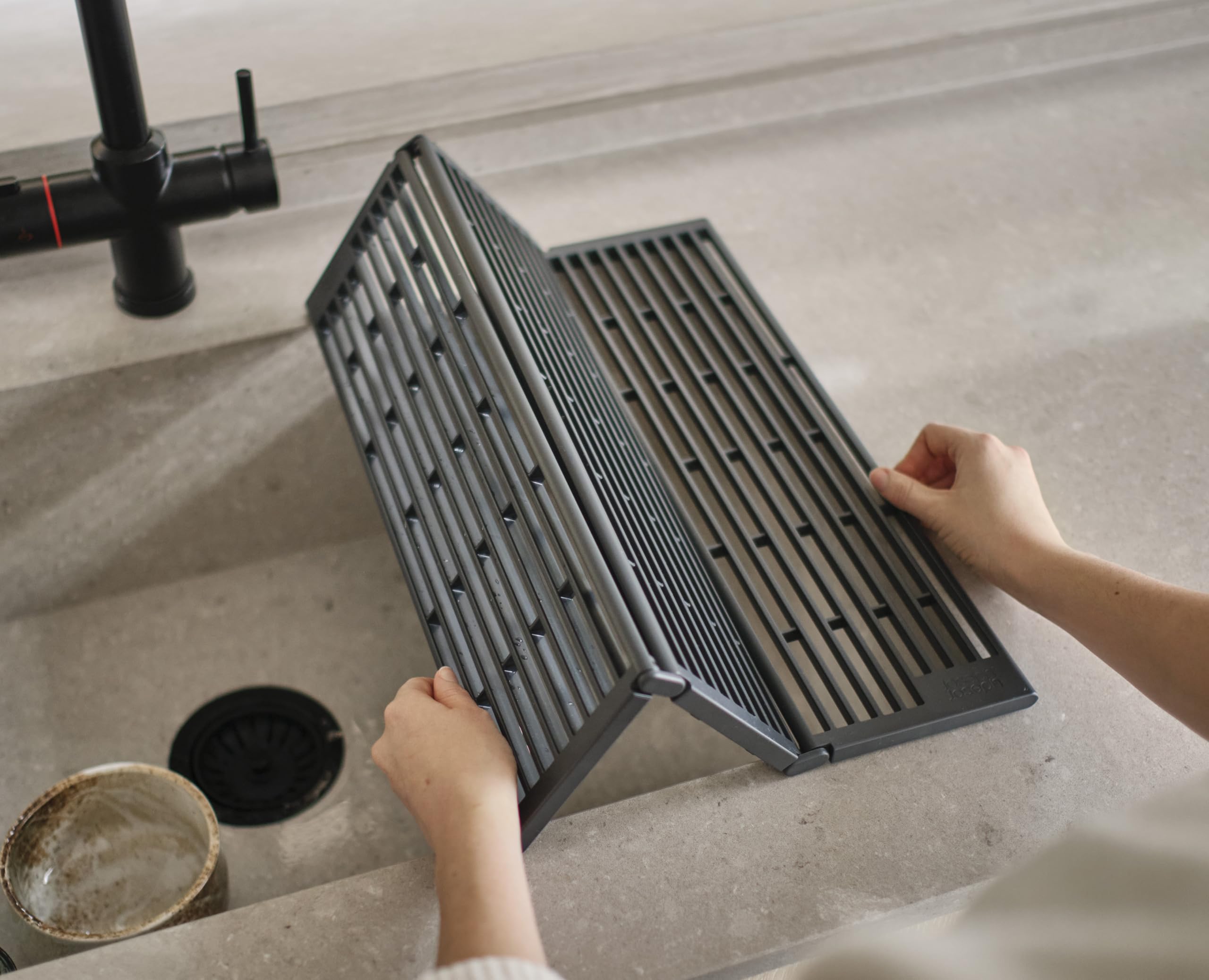 Joseph Joseph Platform Folding Over Sink Drainer - Fits Across Sink, Space-Saving Kitchen Drying Rack 6