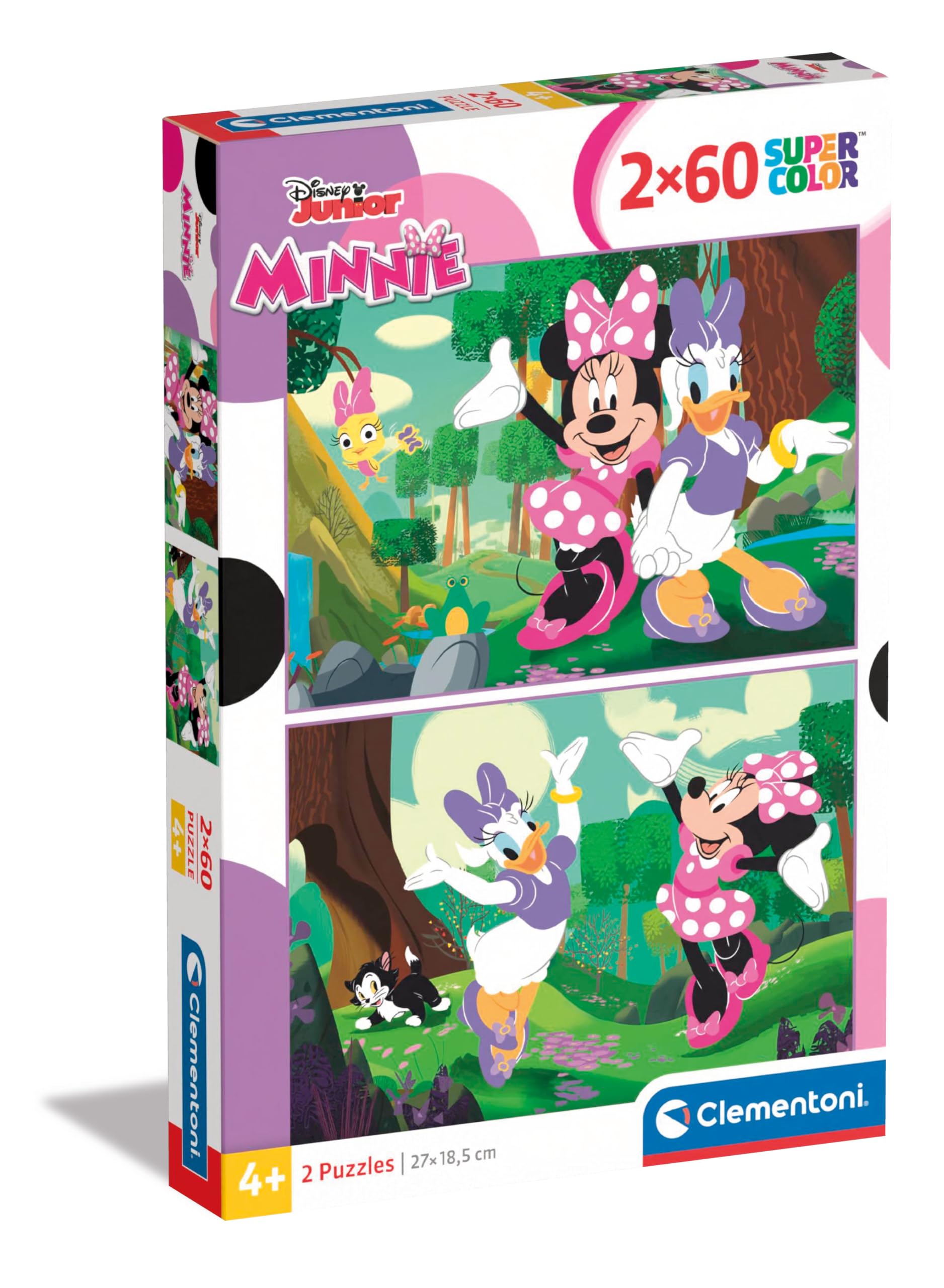 Clementoni Disney Minnie Mouse 2 x 60-Piece Jigsaw Puzzle - Educational Kids Activity for Ages 4-6