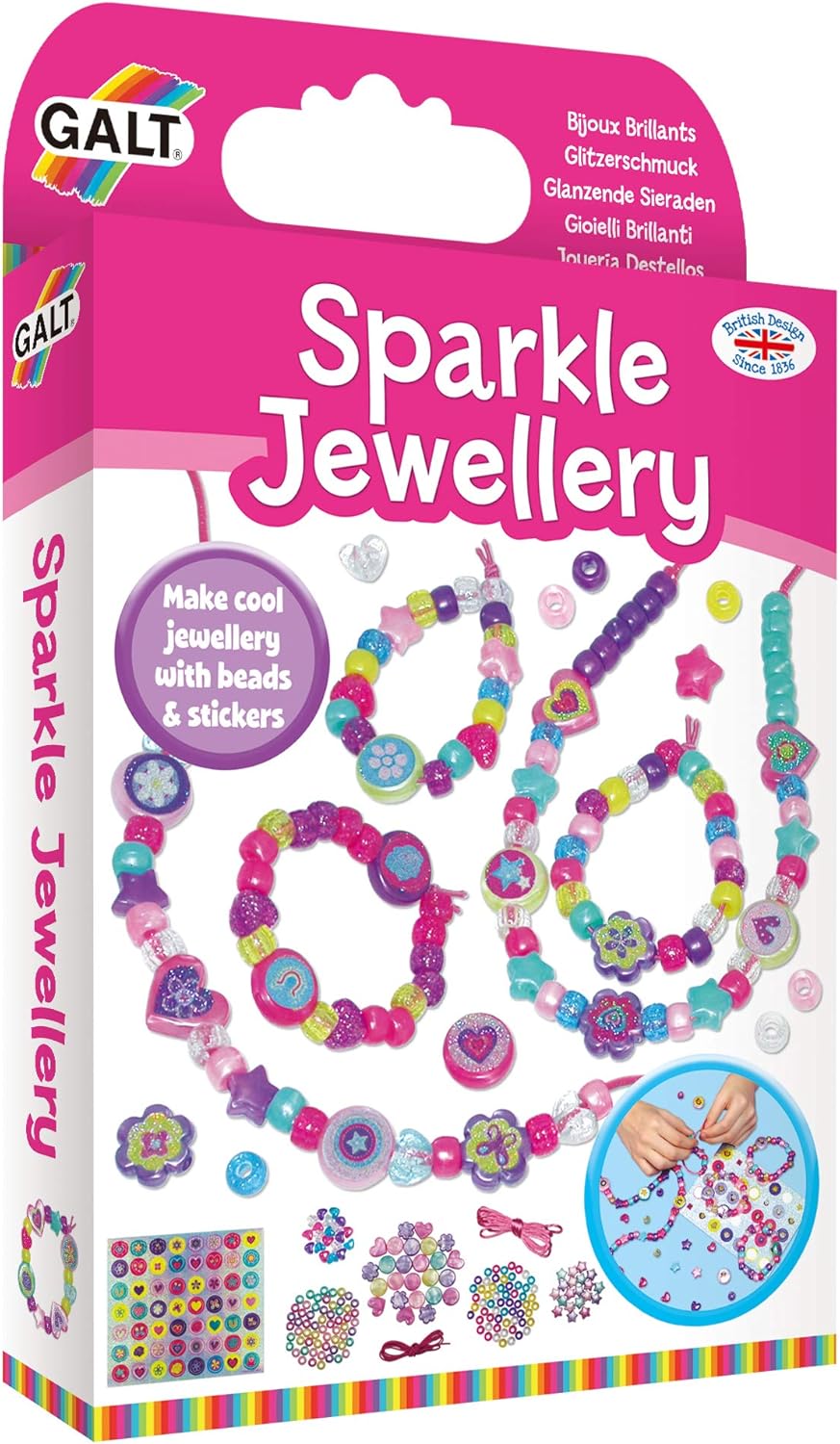 Galt Sparkle Jewellery Craft Kit - Arts & Crafts Set for Kids Ages 5+