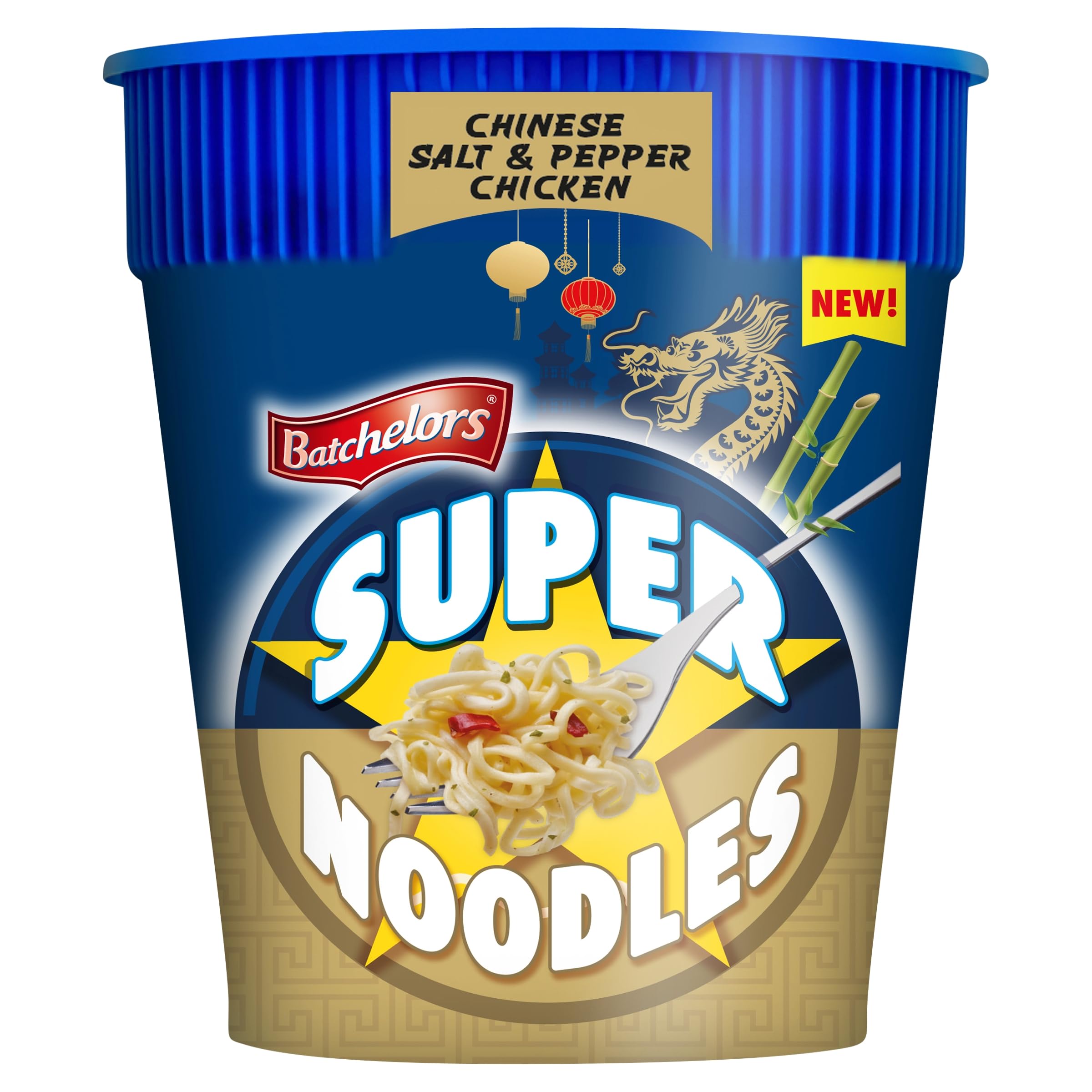 Batchelors Super Noodles, chinesisches Salz- und Pfeffer-Hühneraroma, Instant-Snack-Topf 4