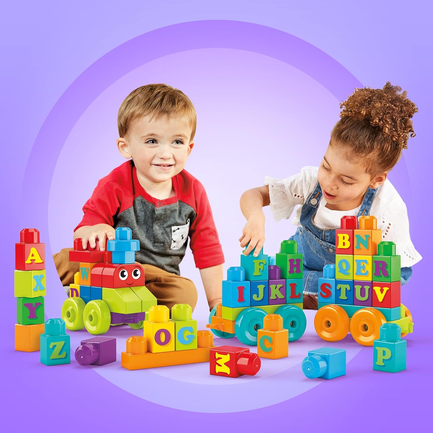 Mega Bloks Building Basics ABC-Lernzug ​​– Pädagogisches Bauset für Kleinkinder ab 1 Jahr 6