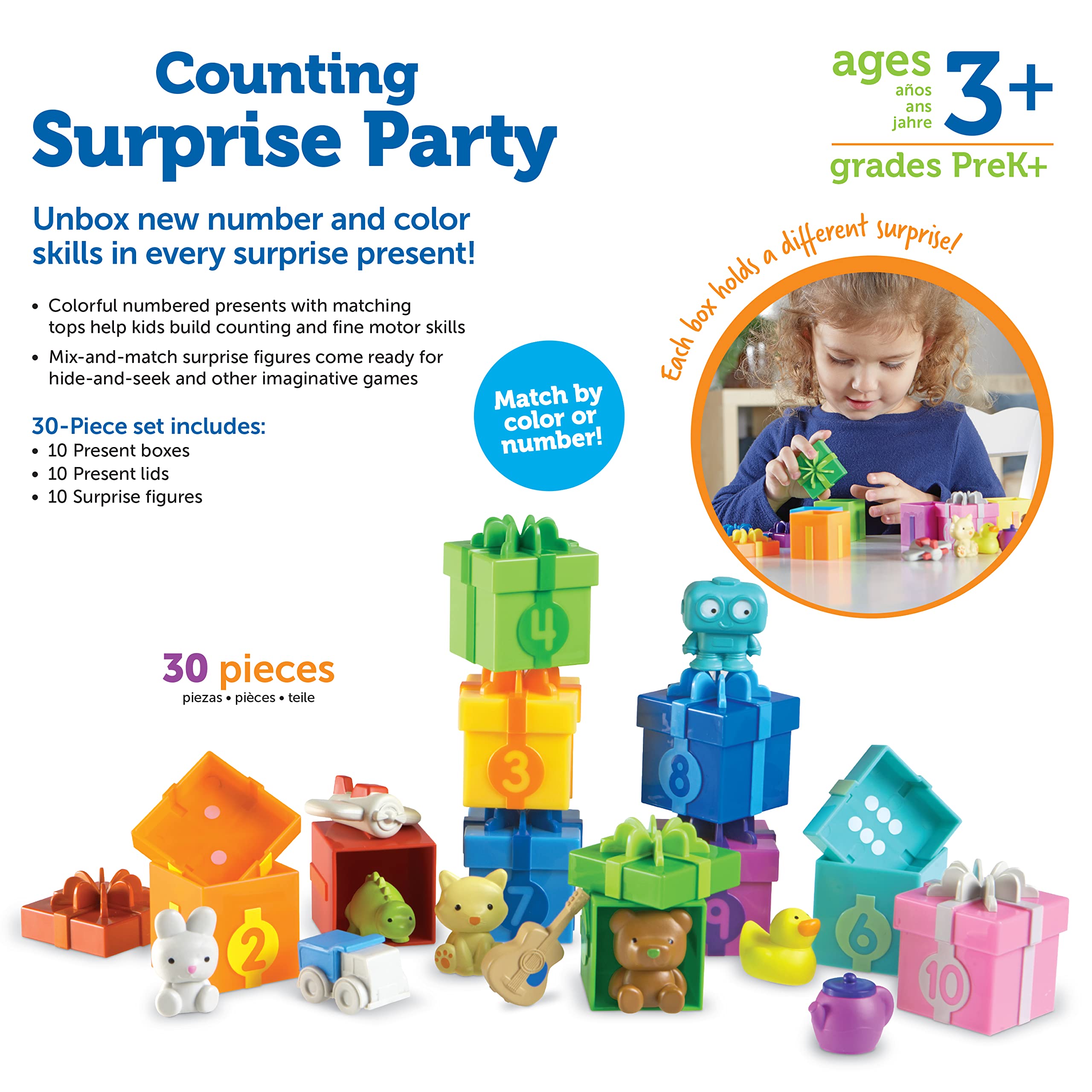 Learning Resources Counting Surprise Party - Educational Toy Playset for Ages 3+ 4