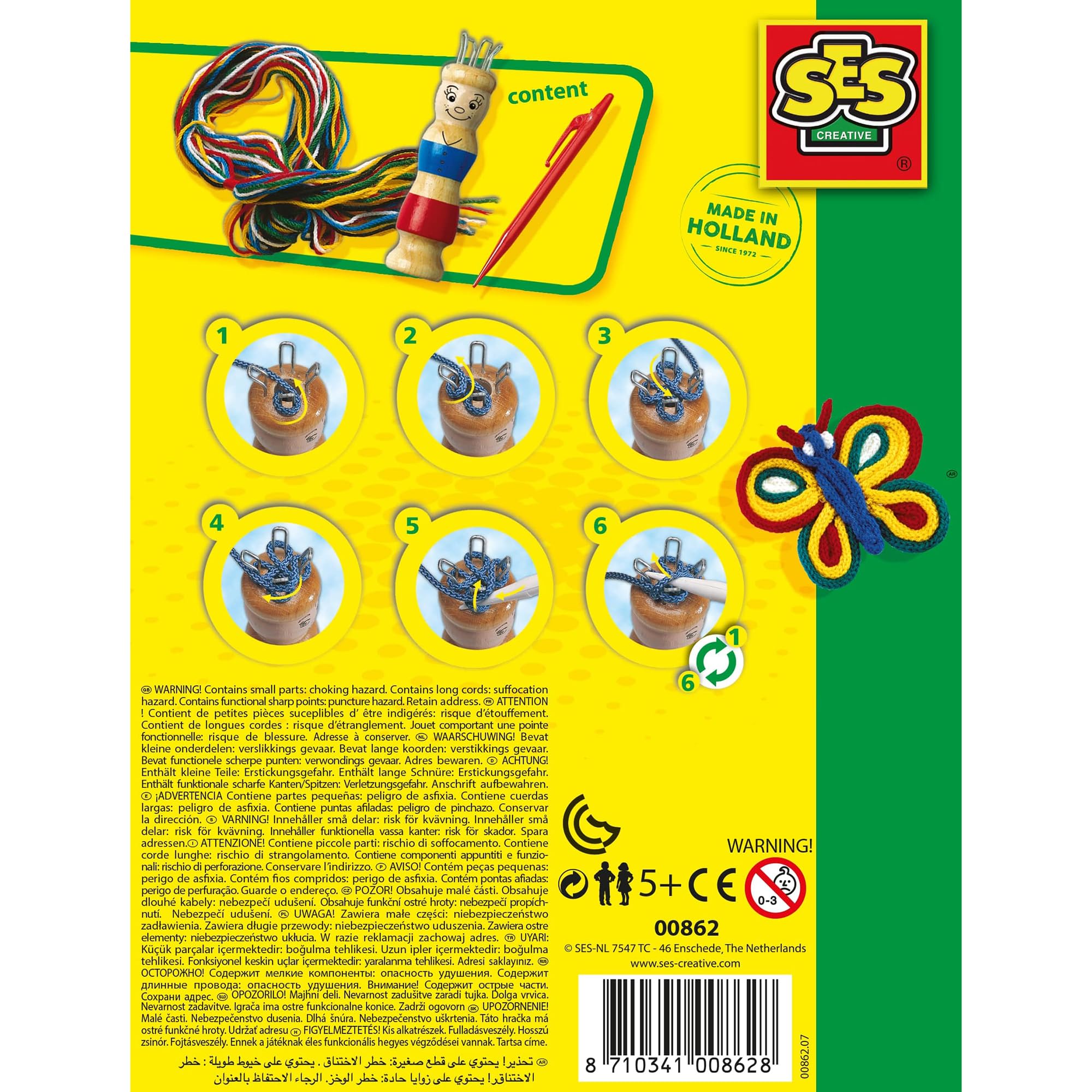 SES Creative French Knitting Set - Wooden Spool Doll Craft Kit for Kids 5+ 5