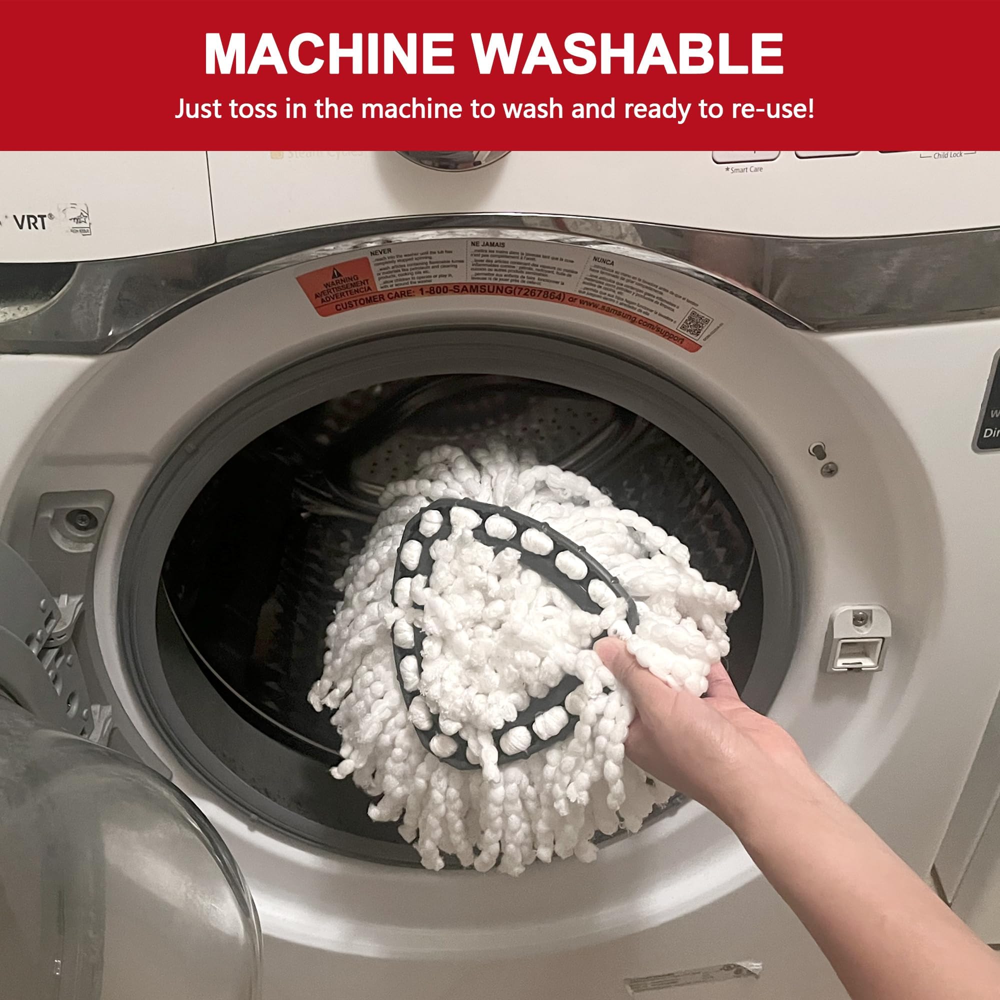 Tidy Monster – 4er-Pack Mikrofaser-Moppköpfe als Ersatz für Vileda EasyWring 1-Tank Spin Mop 6