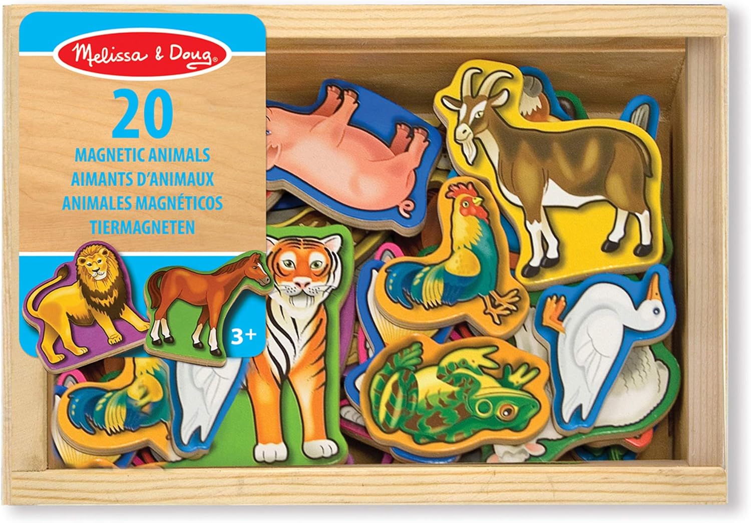 Melissa & Doug Wooden Animal Magnets - Educational Toy for Kids 2+ 5