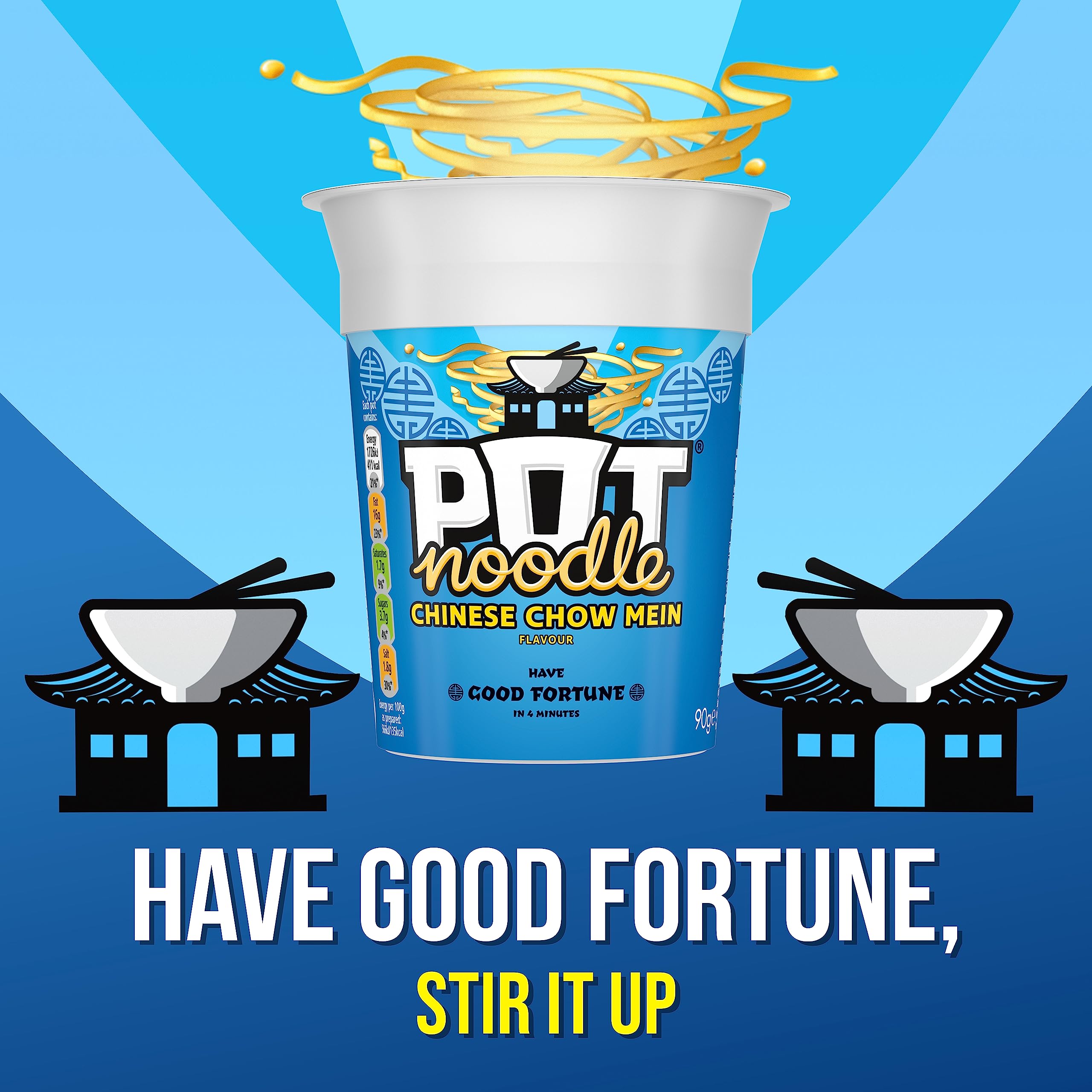 Pot Noodle Chinese Chow Mein Vegetarian Instant Noodles 12 x 90 g 15