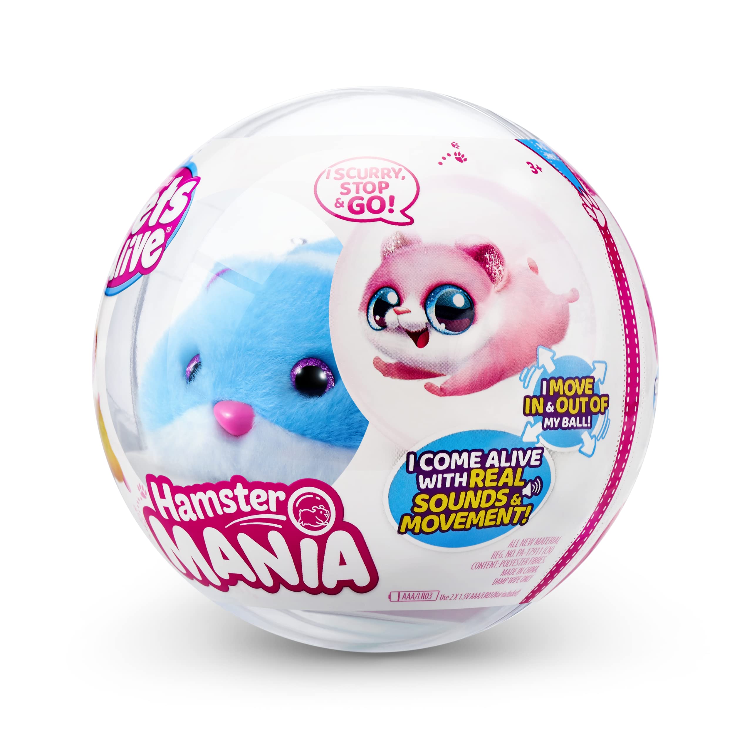 ZURU Hamster Mania Blue - Electronic Interactive Pet with 20+ Real Sounds 6