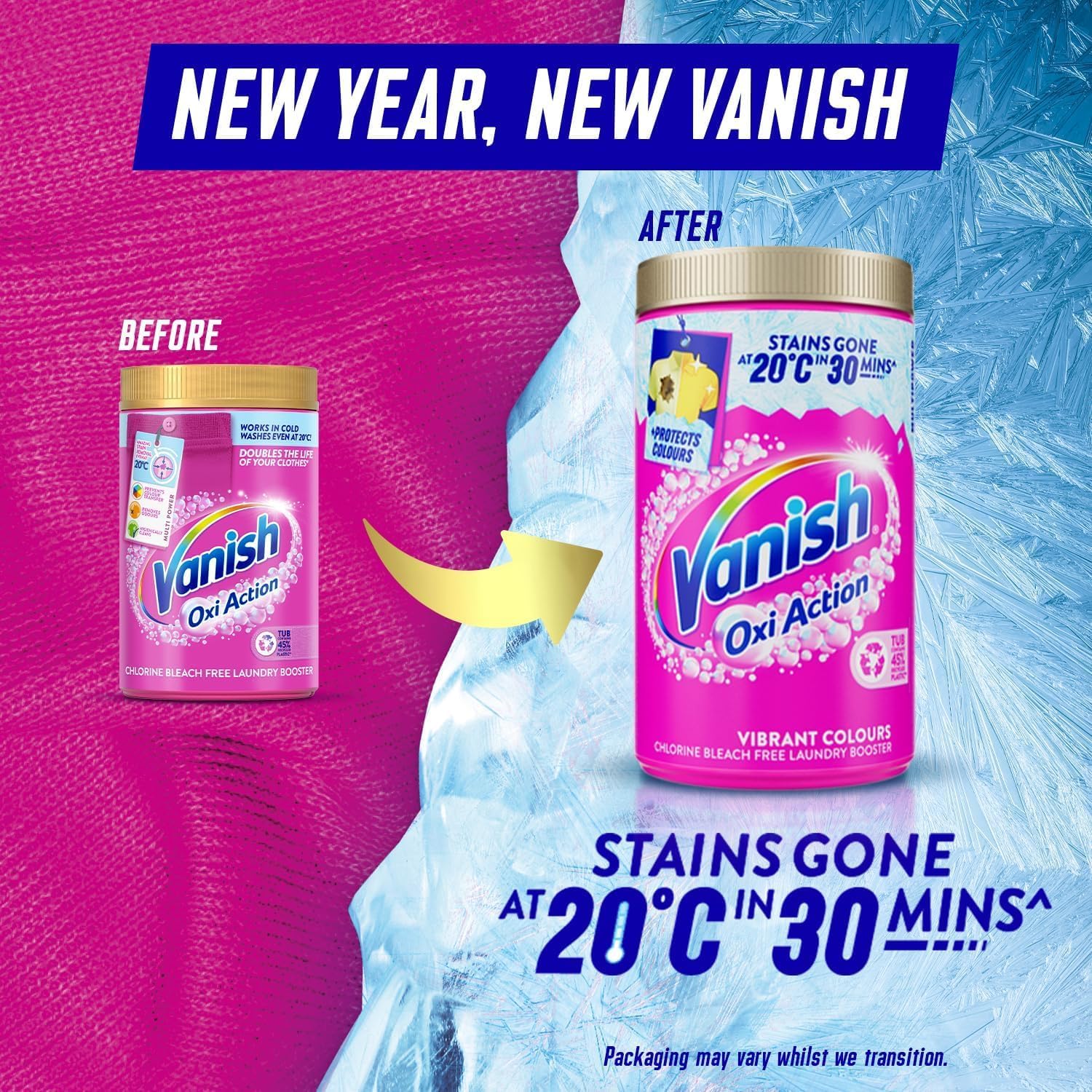 Vanish – Gold Oxi Action Fleckenentferner und Wäsche-Booster-Pulver für Buntwäsche, 1,5 kg 7