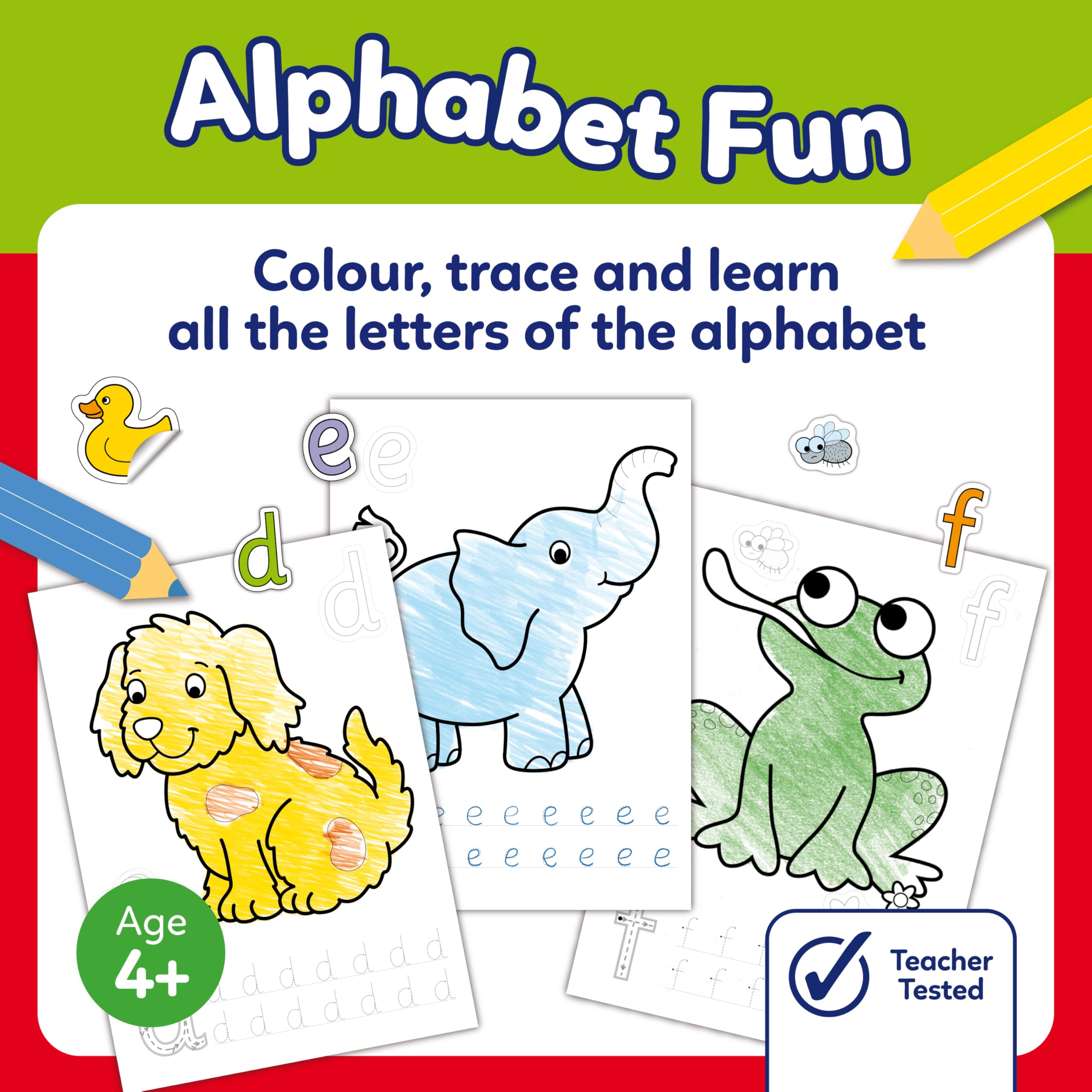 Orchard Toys ABC Colouring and Activity Book - Alphabet Tracing & Stickers | Ages 4+ | Recycled Paper