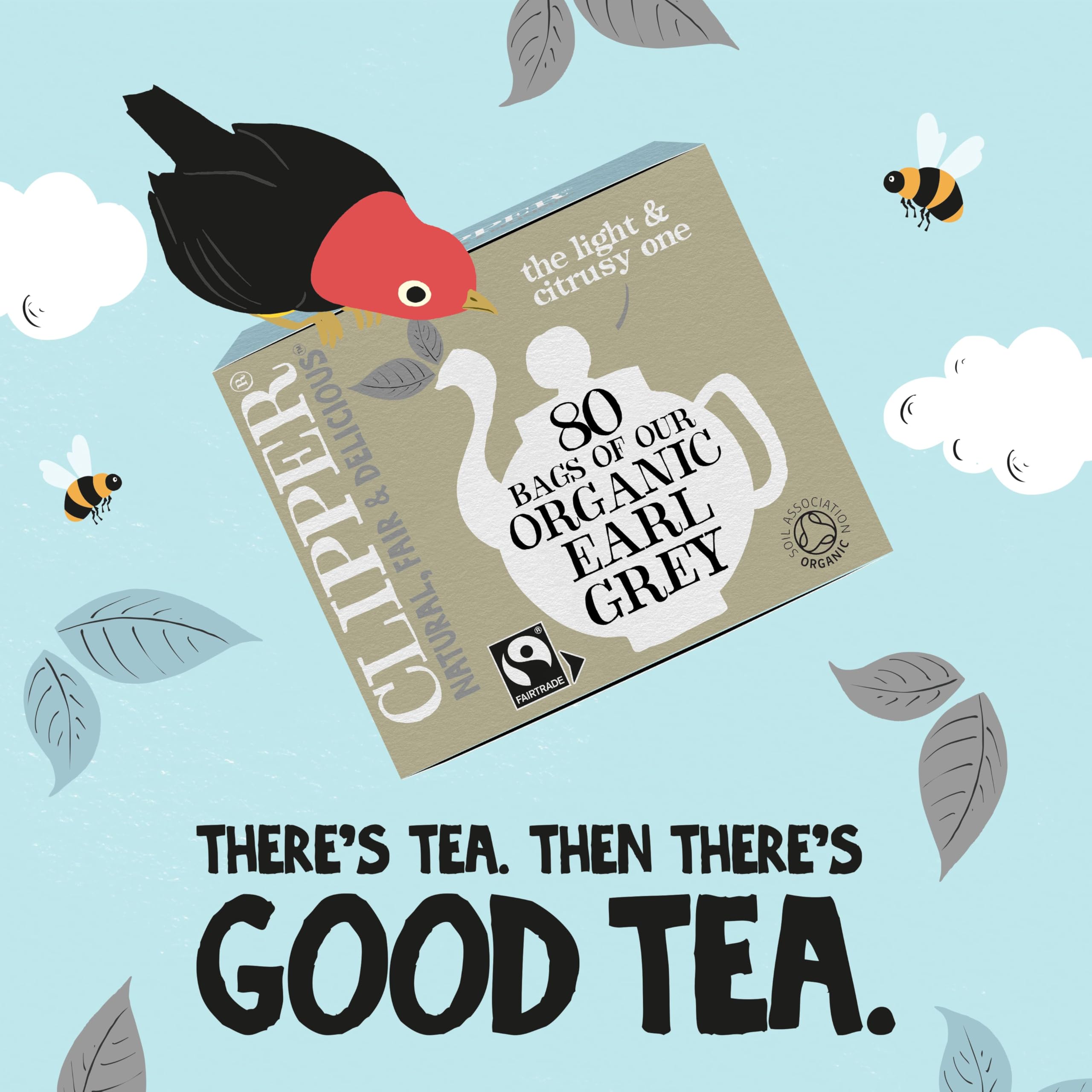 Clipper Organic Fairtrade Everyday Earl Grey 80 Teabags 200g (Pack of 6) - 480 Teabags Total 14