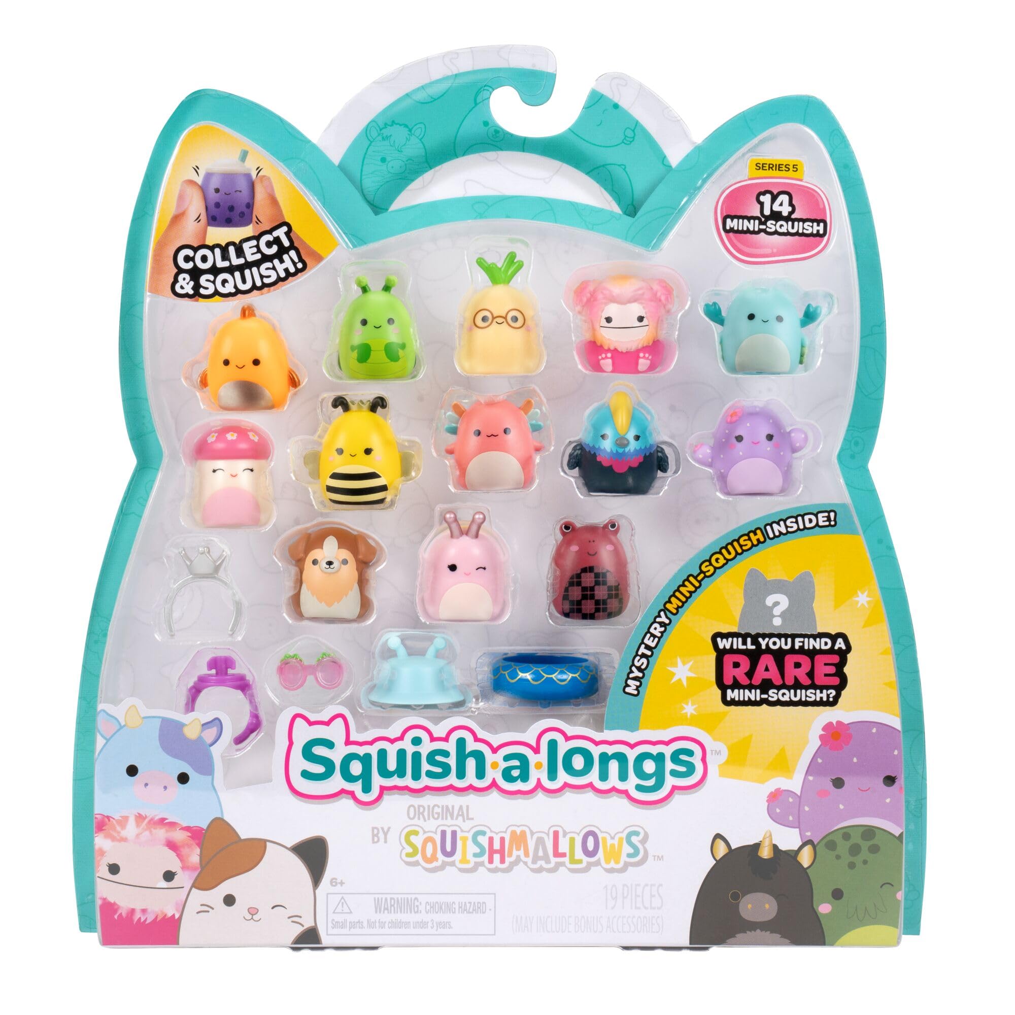 Squish-a-longs Mini-Squish 14-Pack (Wave 5, Style 2) Collectible Plastic Figures