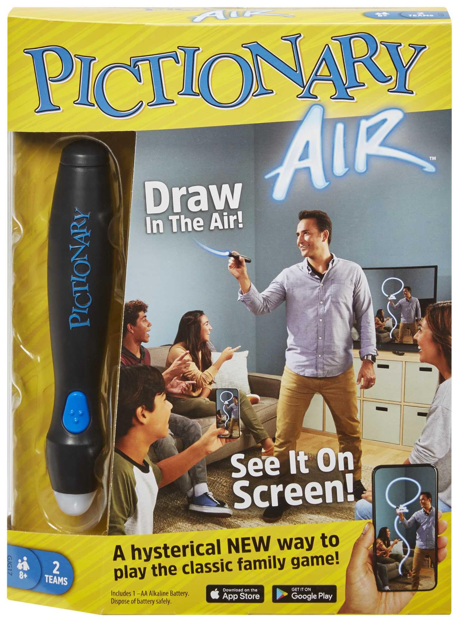 Mattel Games Pictionary Air Family Board Game for Kids and Adults Drawing Game with App Integration GJG17