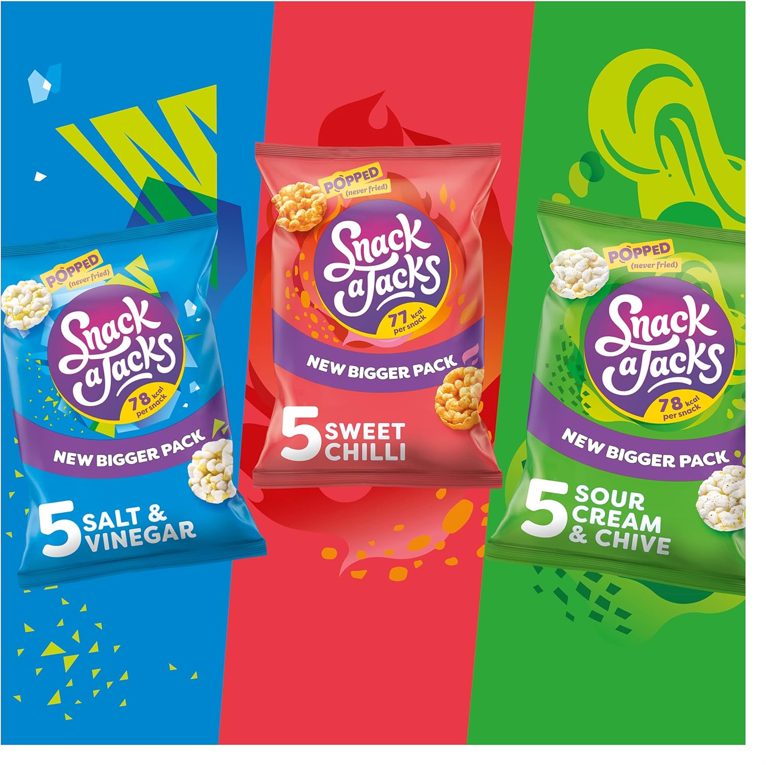 Snack a Jacks Salt & Vinegar 5 x 19g Rice & Corn Cakes 5