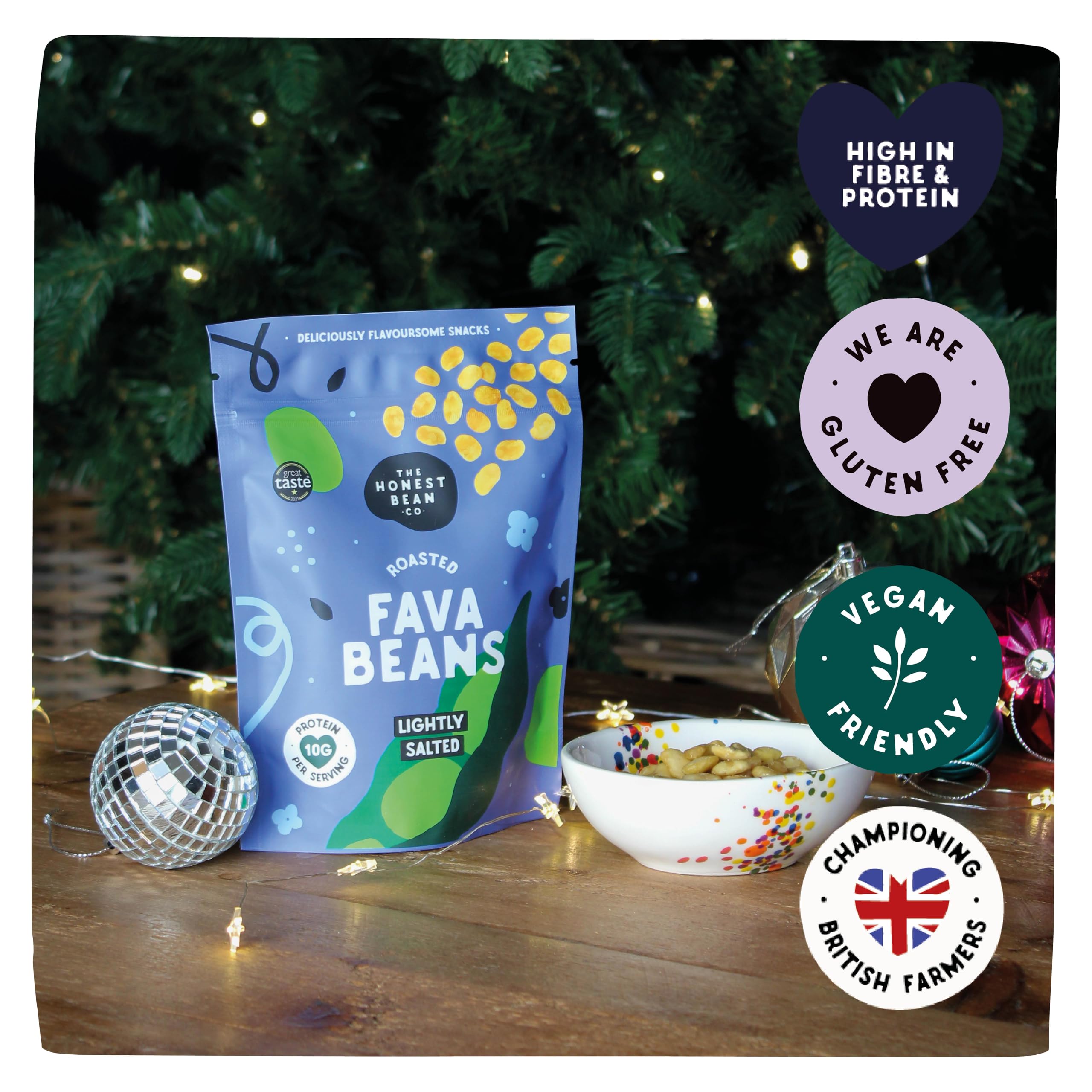 The Honest Bean Co Roasted Fava Beans Lightly Salted High Protein Vegan Snack 120g 7