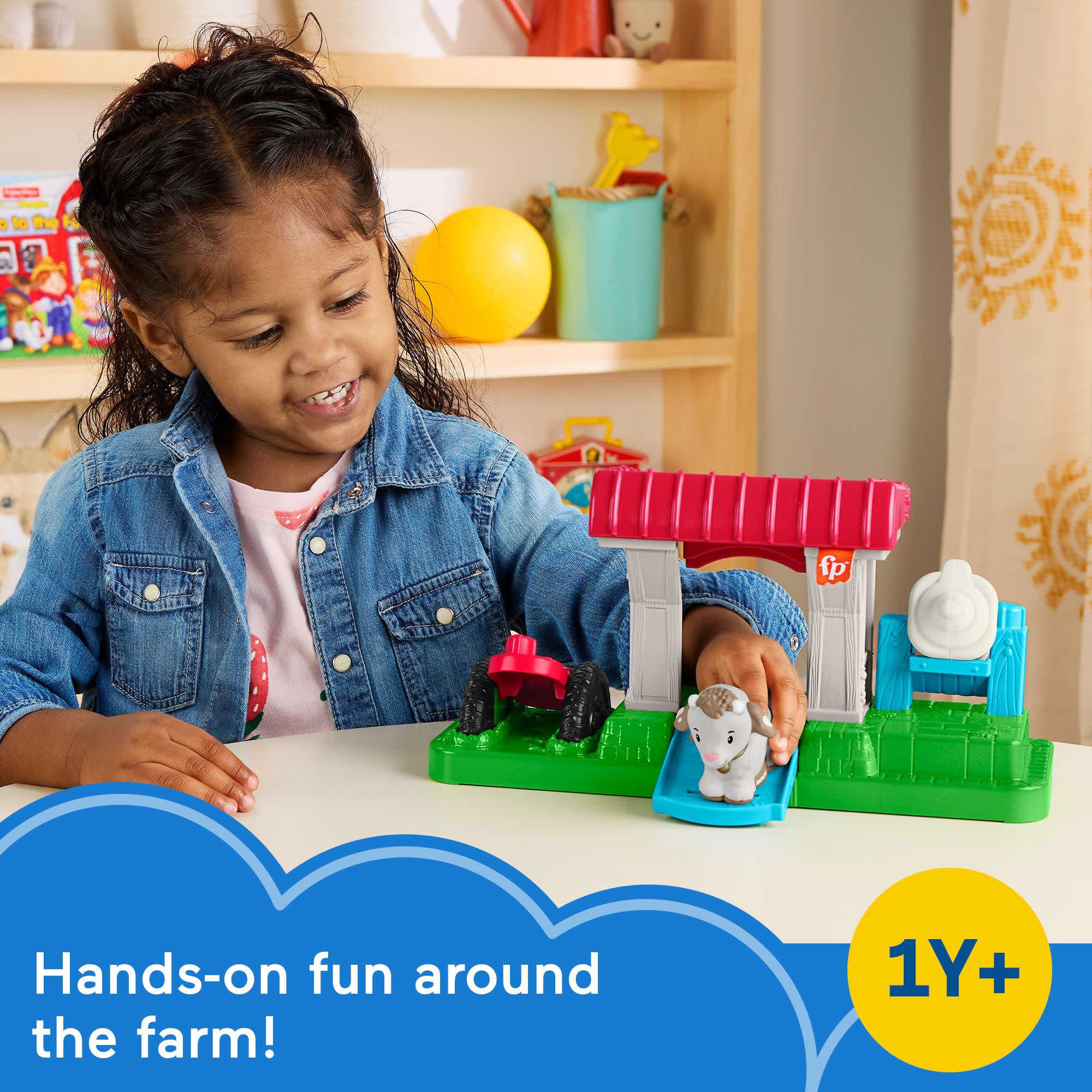 Fisher-Price Little People Feed & Play Goat Yard Playset - Farm-Themed Toddler Toy with Interactive Features 5