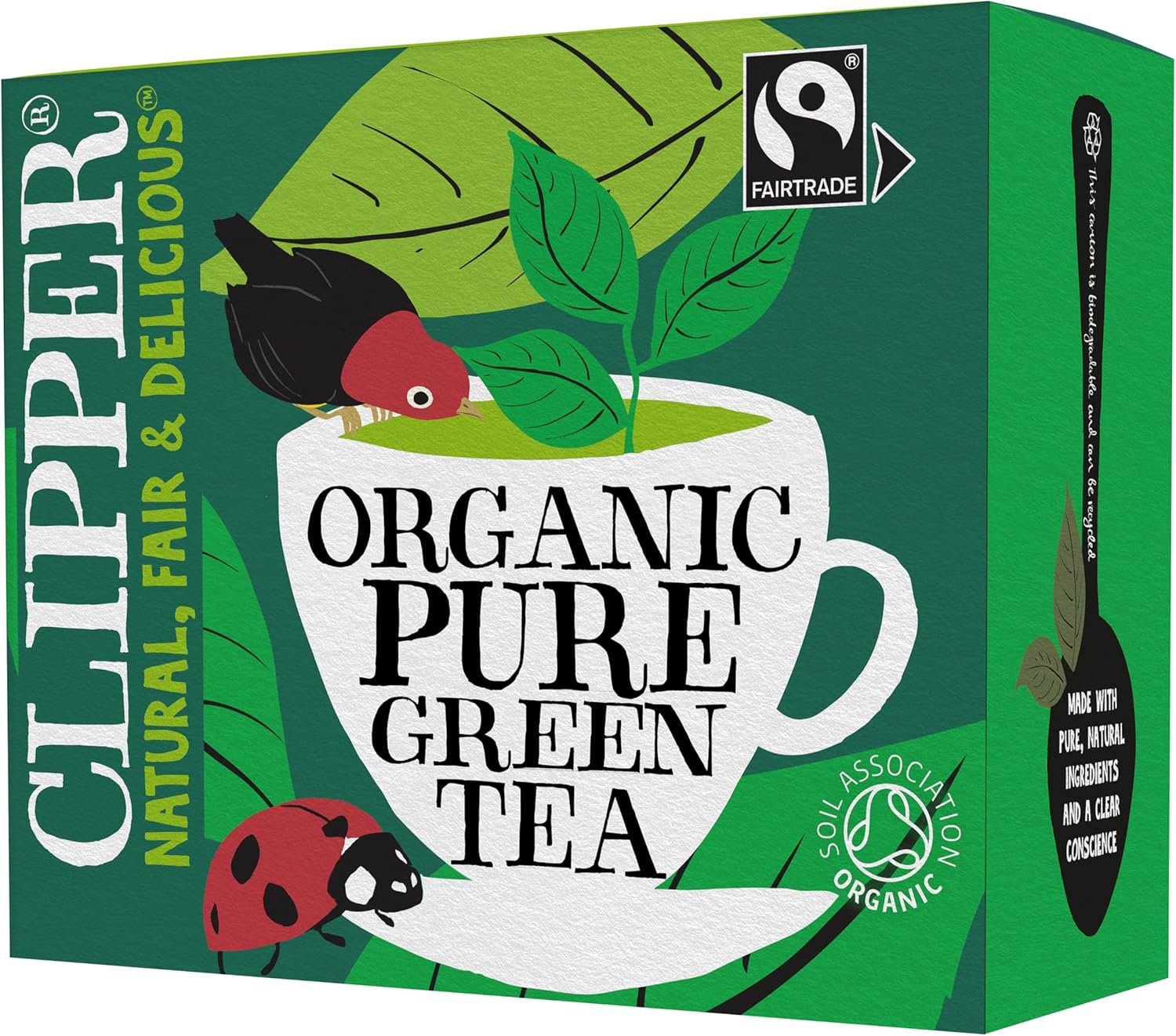 Clipper Bio Grünteebeutel pur – 320 Beutel (4 x 80) Großpackung, Fairtrade &amp; Plastikfrei 5