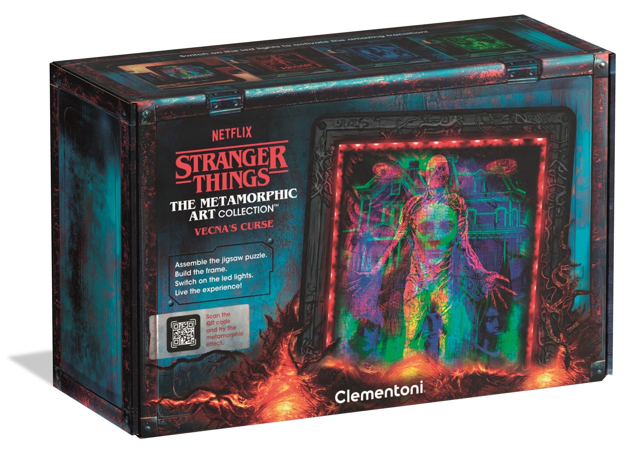 Clementoni Stranger Things Metamorphic Art Puzzle - 520-Piece LED Interactive Puzzle