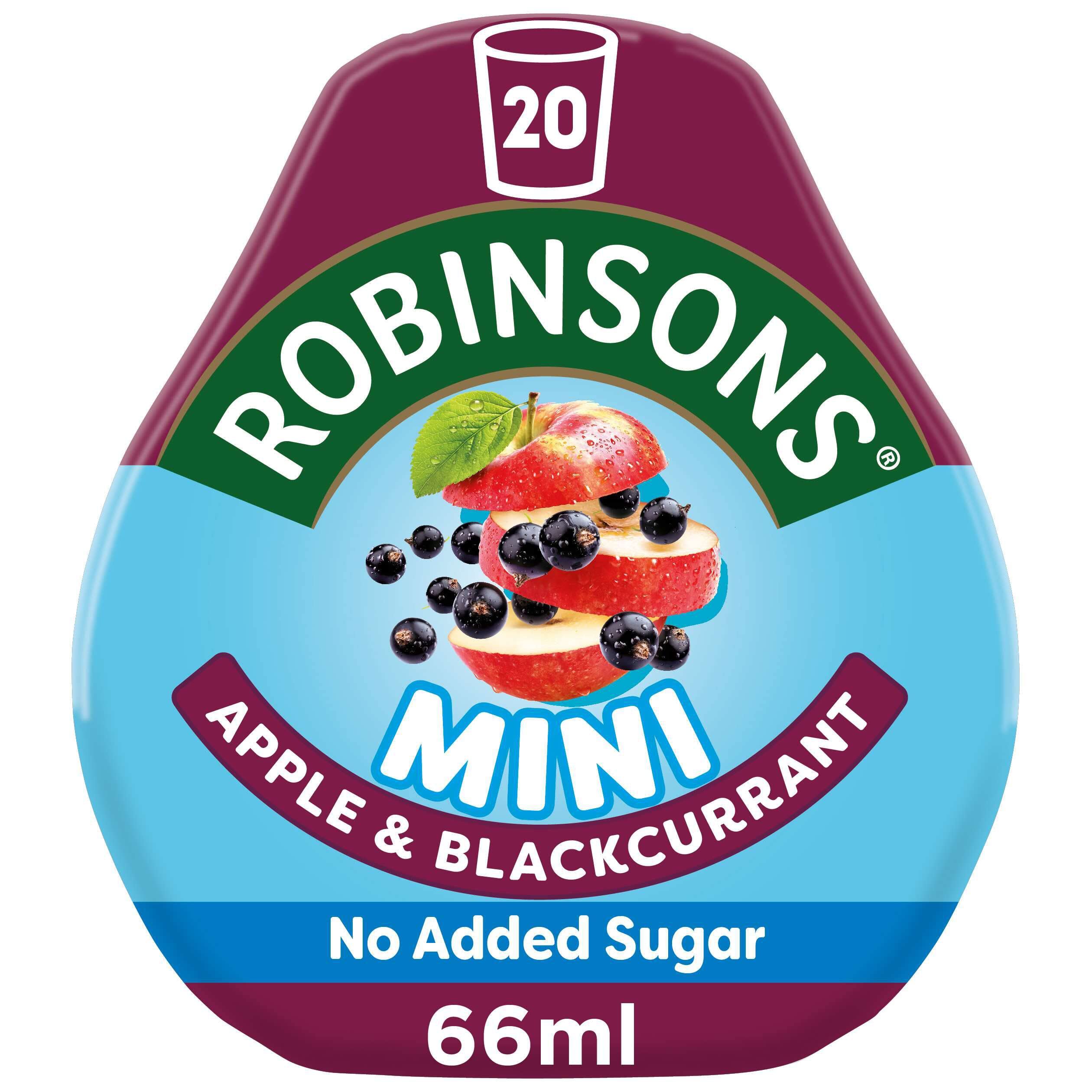 Robinsons Mini No Added Sugar Apple and Blackcurrant Concentrate | Low Calorie | 66ml