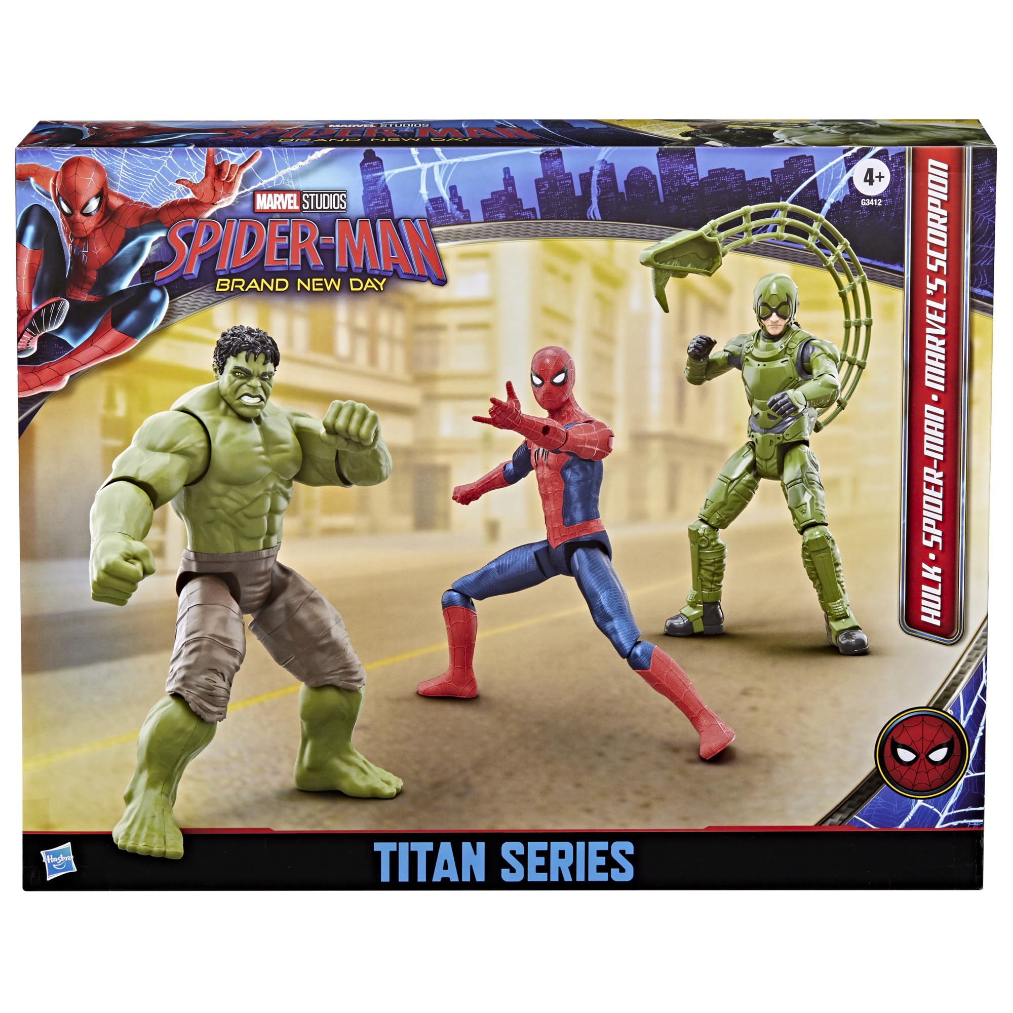 Marvel Titan Series Action Figures - Spider-Man, Hulk, & Marvel's Scorpion 3-Pack | 11.5-Inch Poseable 3