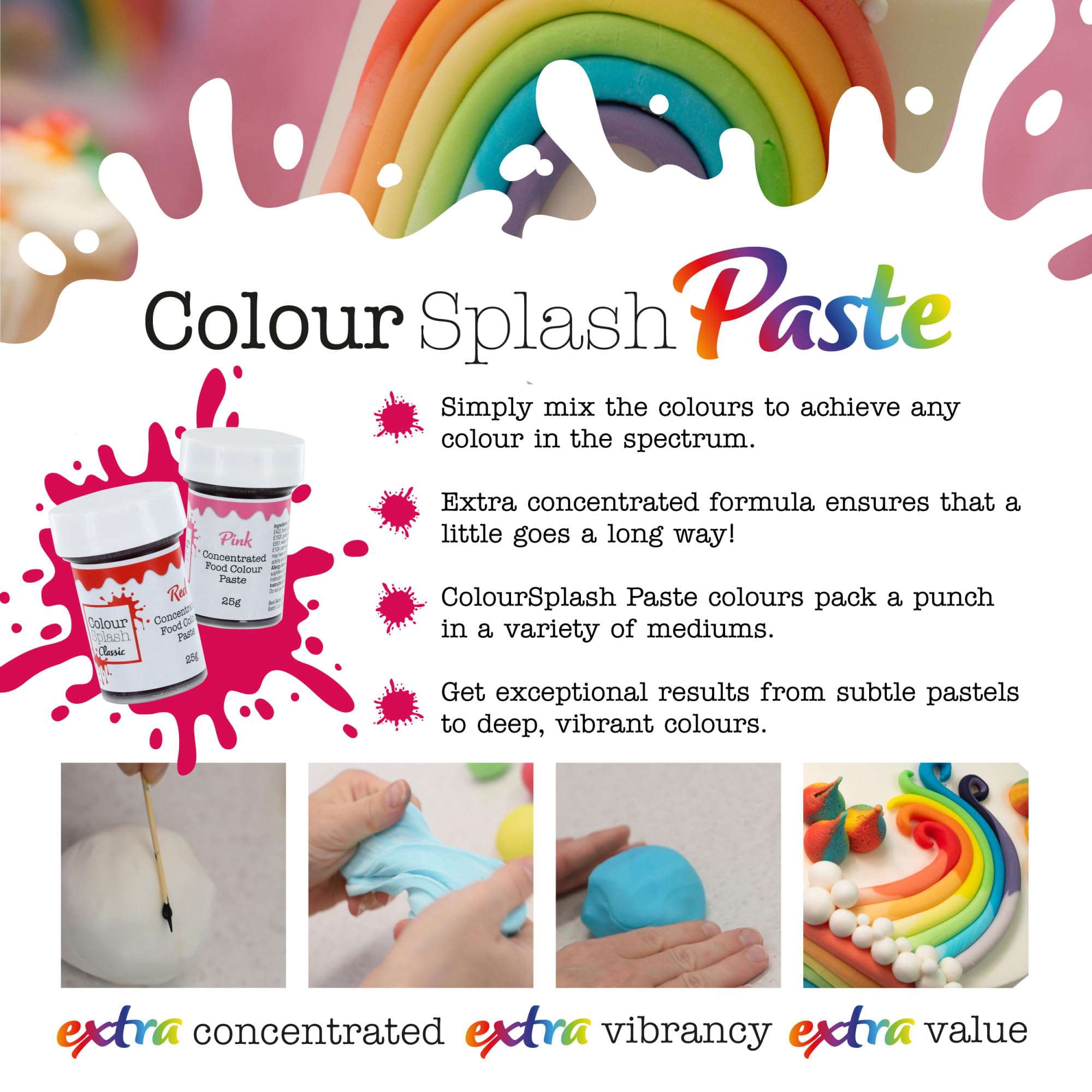 Colour Splash Concentrated Food Colouring Paste - Red | 25g Pot | Vibrant Edible Colour for Fondant & Buttercream 4