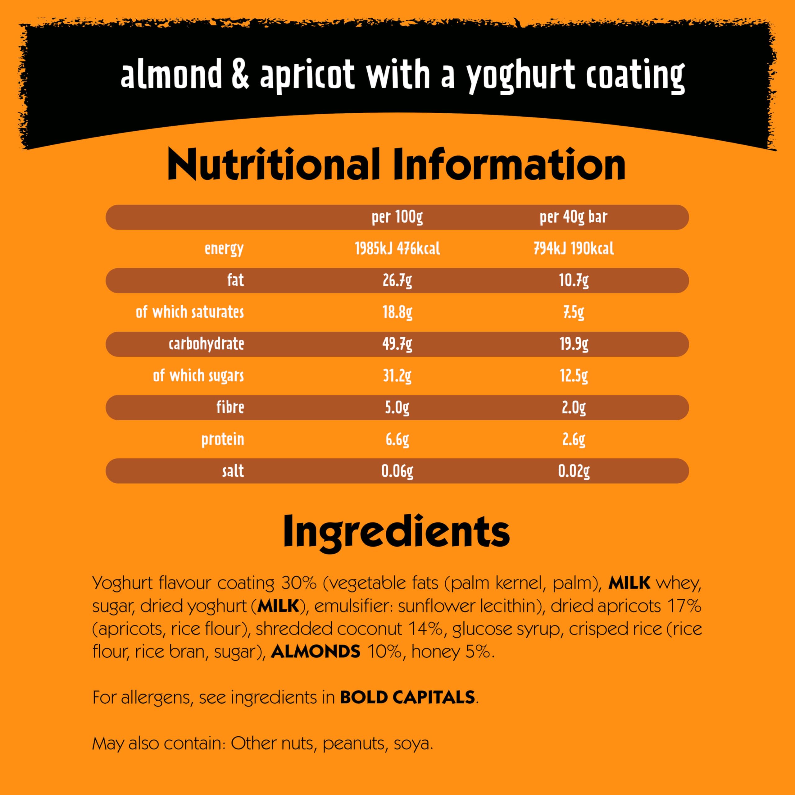Eat Natural Almond & Apricot with Yoghurt Coating Fruit & Nut Bars, 3 x 4 4