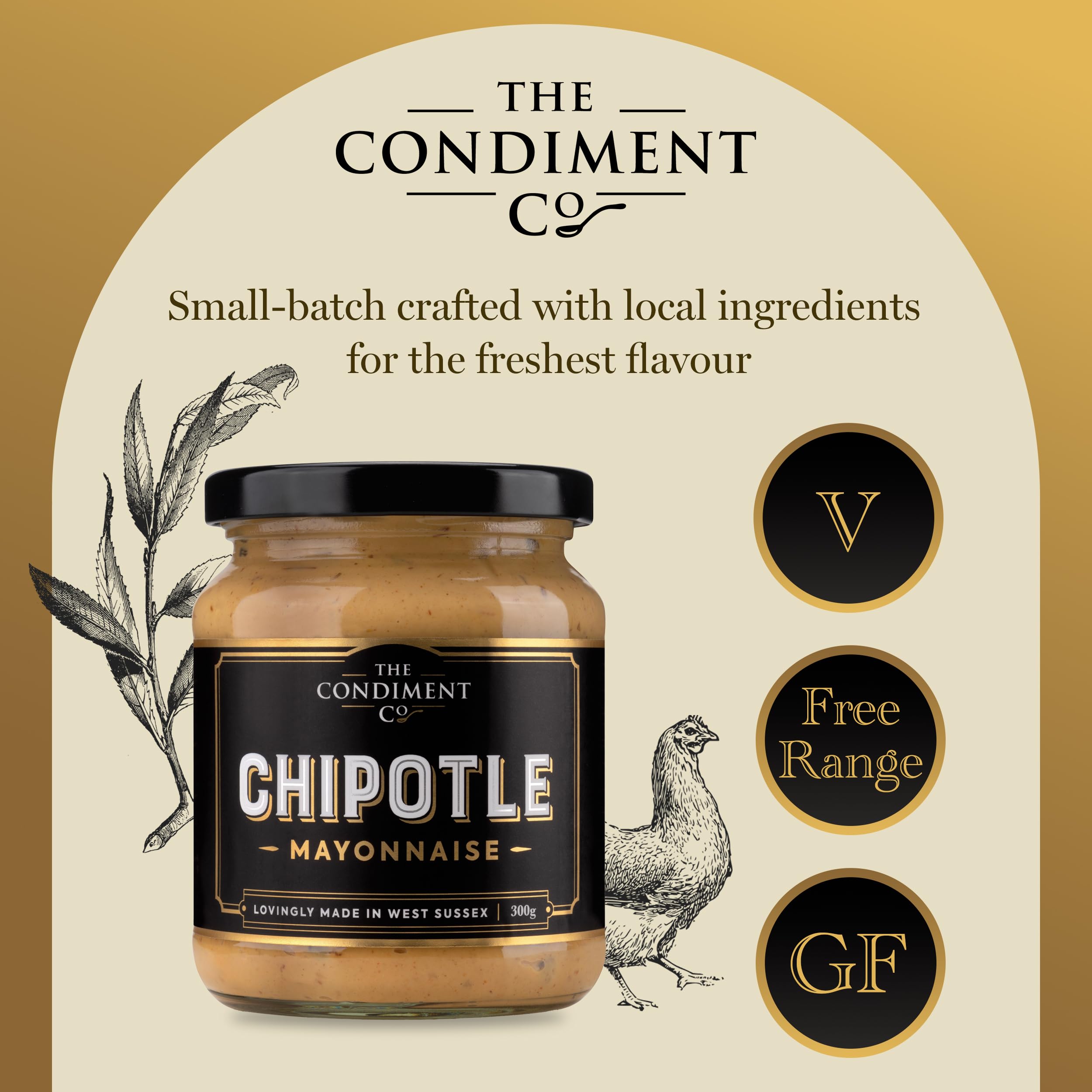 The Condiment Company Chipotle Mayonnaise 300 g – Würzige Rauchmayonnaise mit Adobo