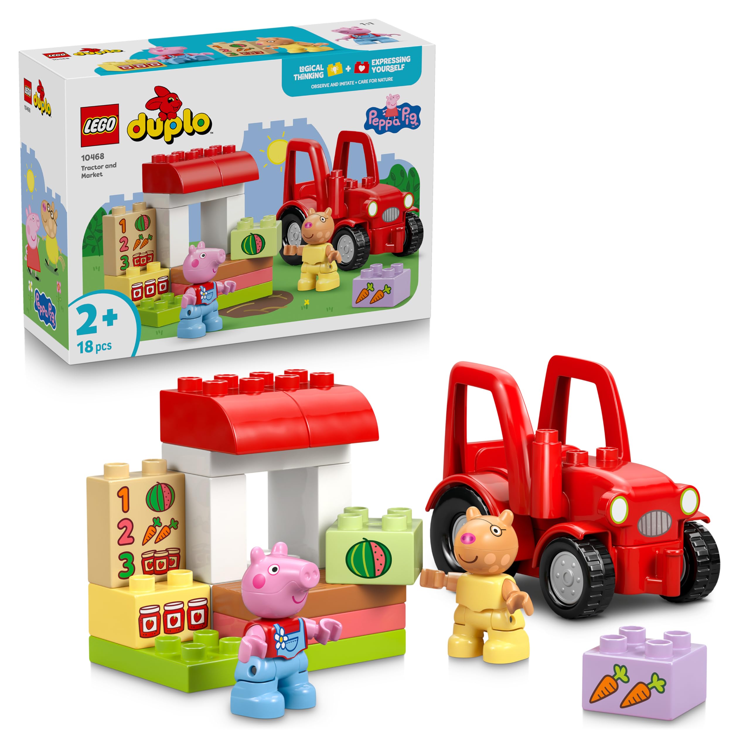 LEGO DUPLO Peppa Pig Tractor and Market 10468 Building Set | Ages 2+