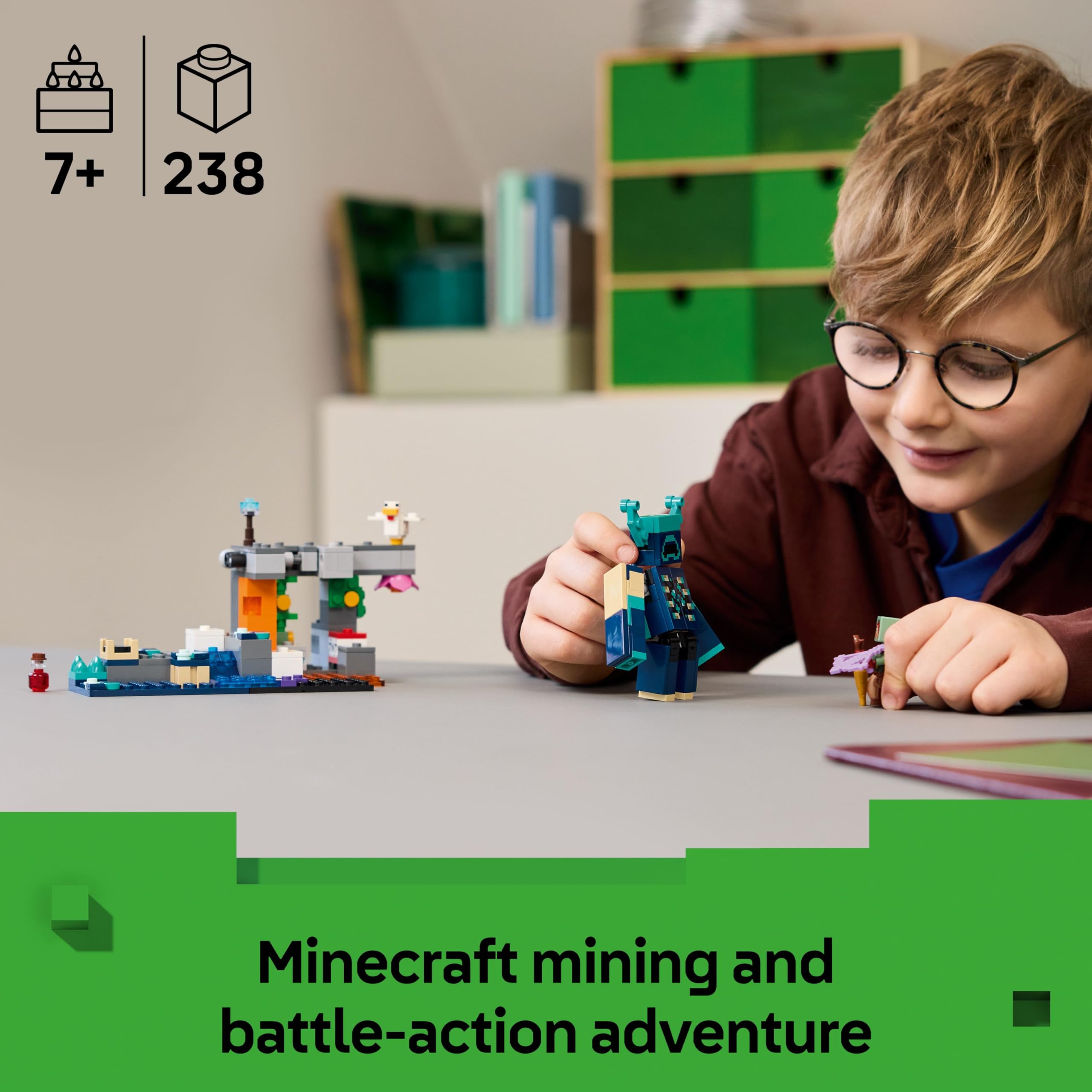 LEGO Minecraft The Warden Encounter 21274 – Baubare Warden-Figur mit Minifigur und üppigem Höhlenset 8