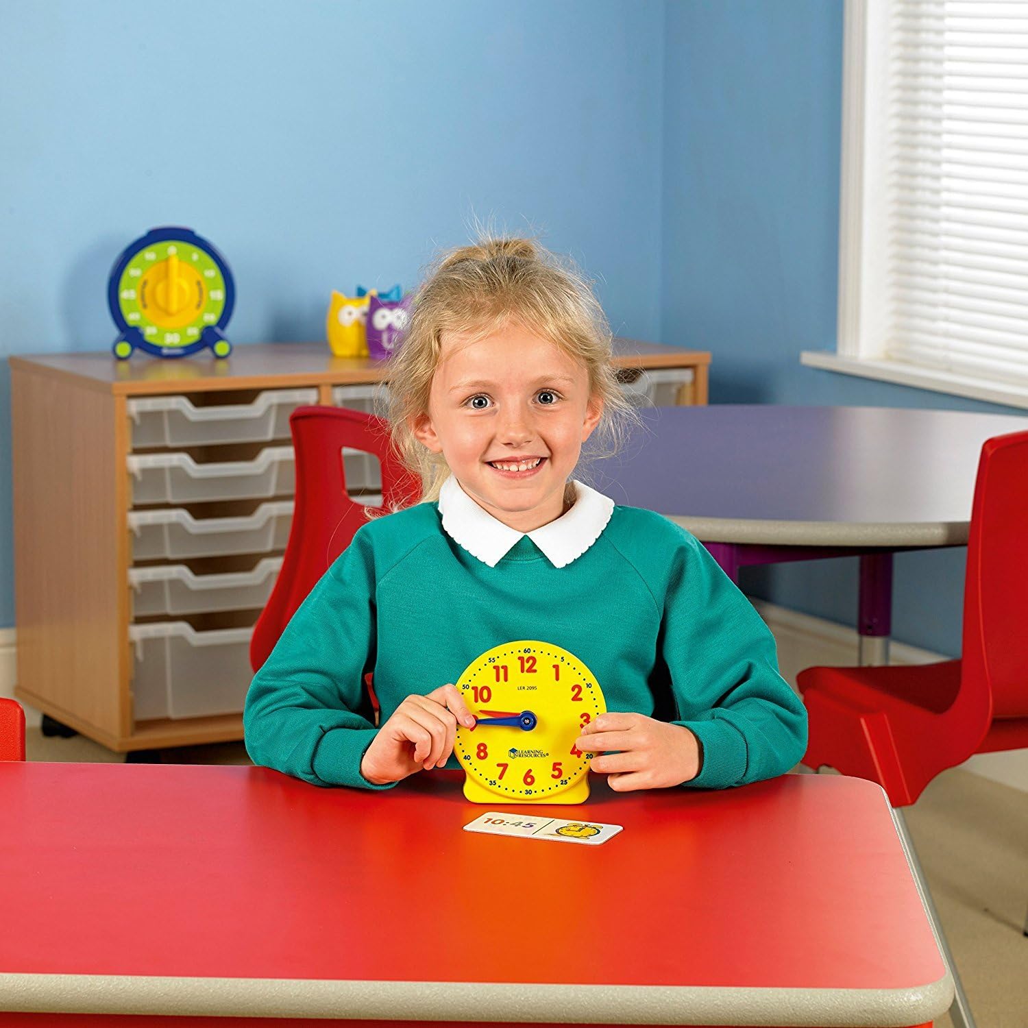 Learning Resources Big Time Student Clock - Geared 12-Hour Teaching Clock for Kids 5-9 Years 5