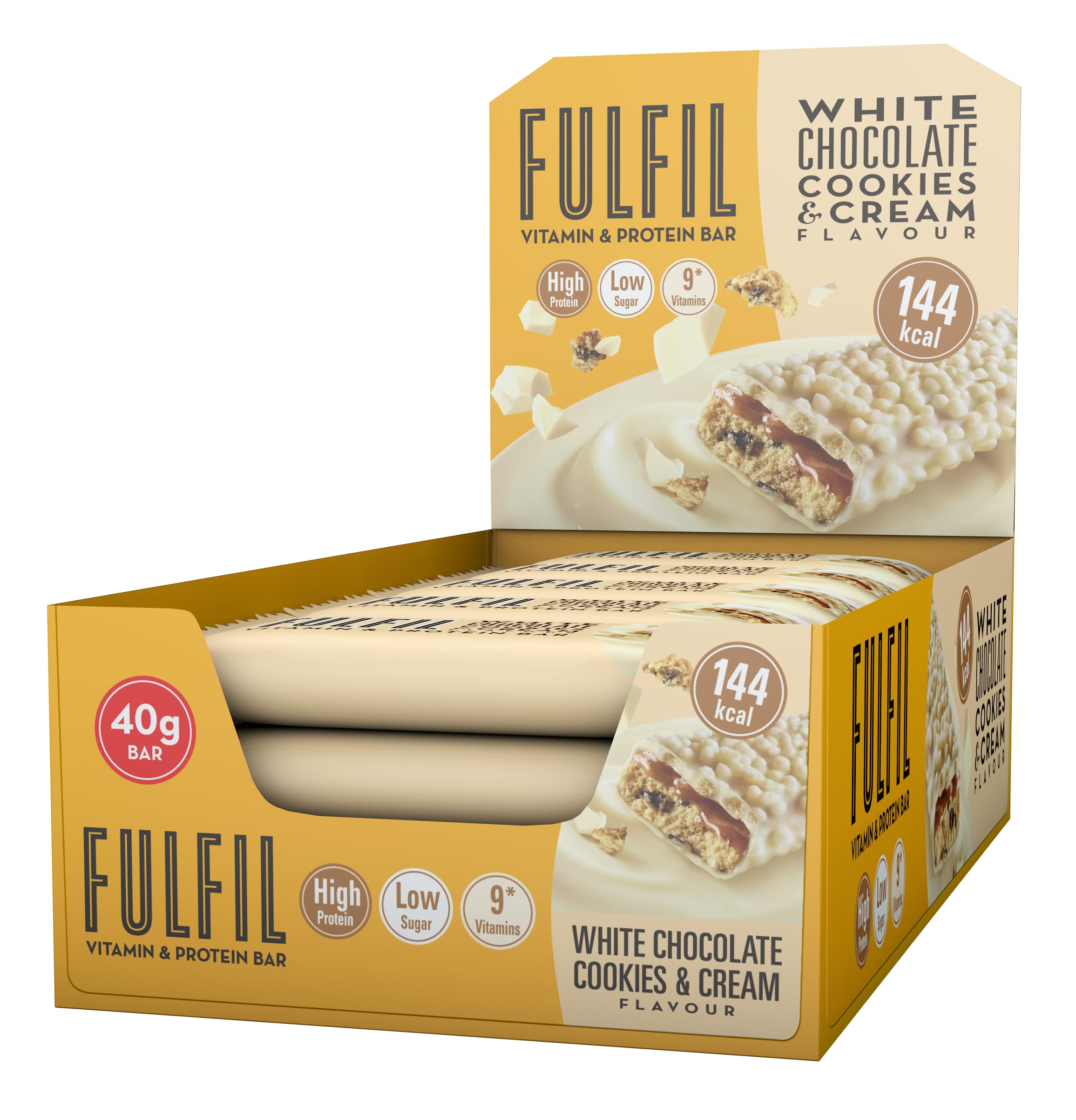 Fulfil - Vitamin and Protein Bars (15 x 40g) White Chocolate Cookies and Cream