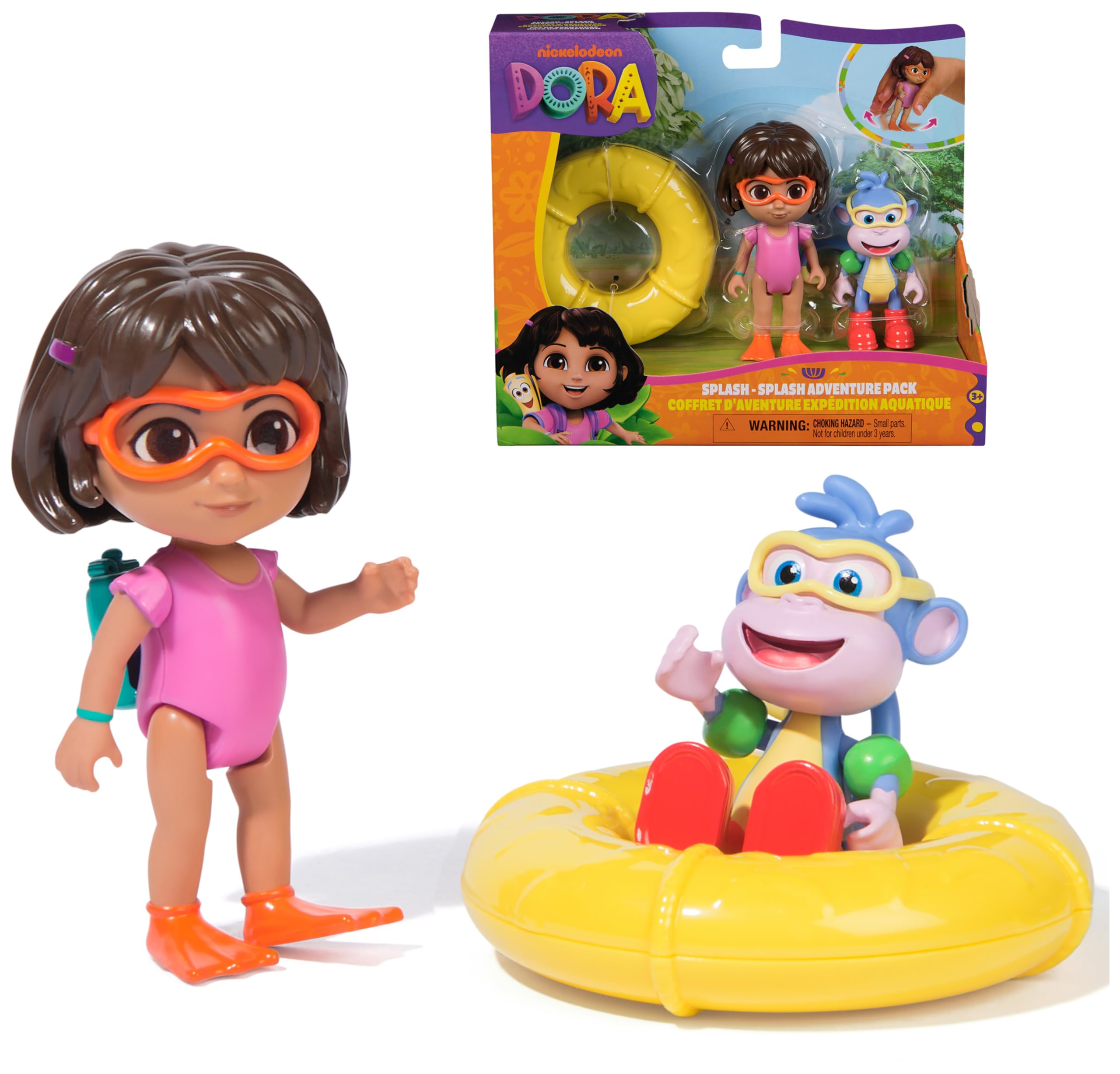 Dora, Splash-Splash Adventure Pack with Swim-Ready Dora and Boots Toy Figures 1