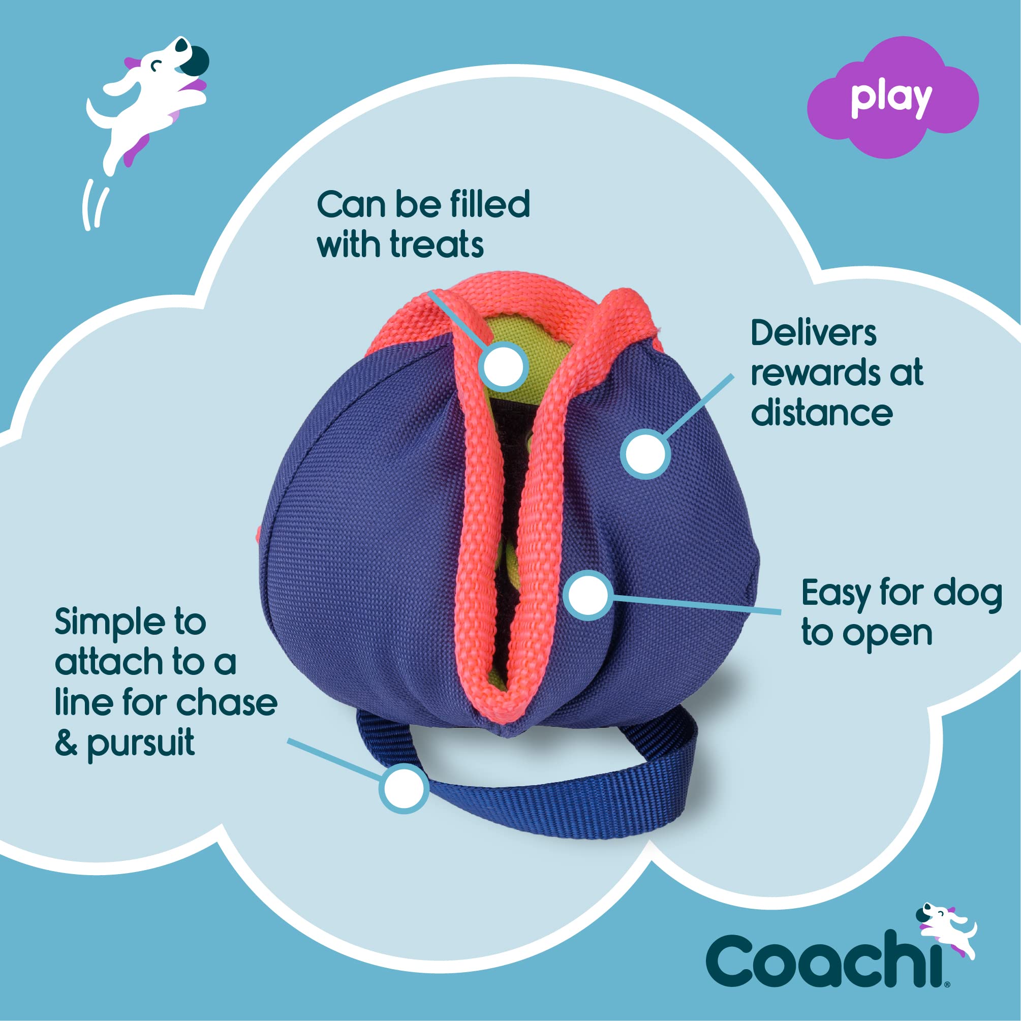 Coachi Chase & Treat Interactive Dog Toy - Treat Dispensing for Training | Polyester 3