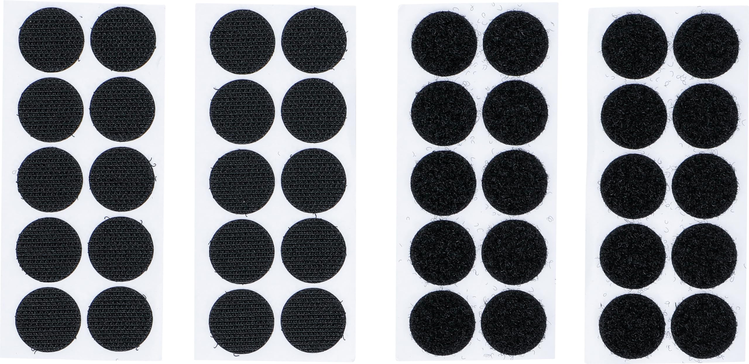 BGS Do it yourself Hook & Loop Dots - Self-Adhesive Black Fasteners | 20mm Diameter | 40 Pcs