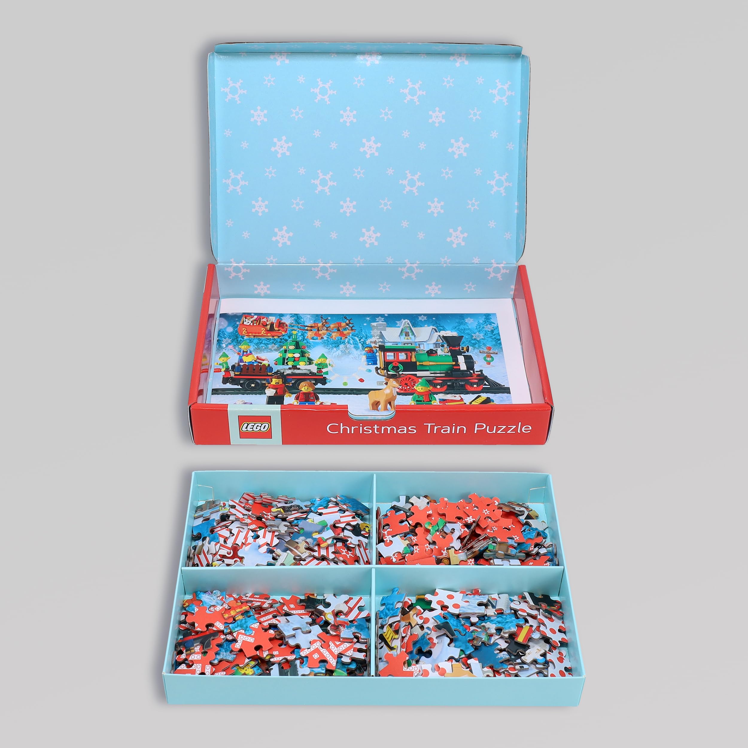 LEGO Christmas Train Puzzle - Four 100-Piece Building Sets for Ages 7+ 12