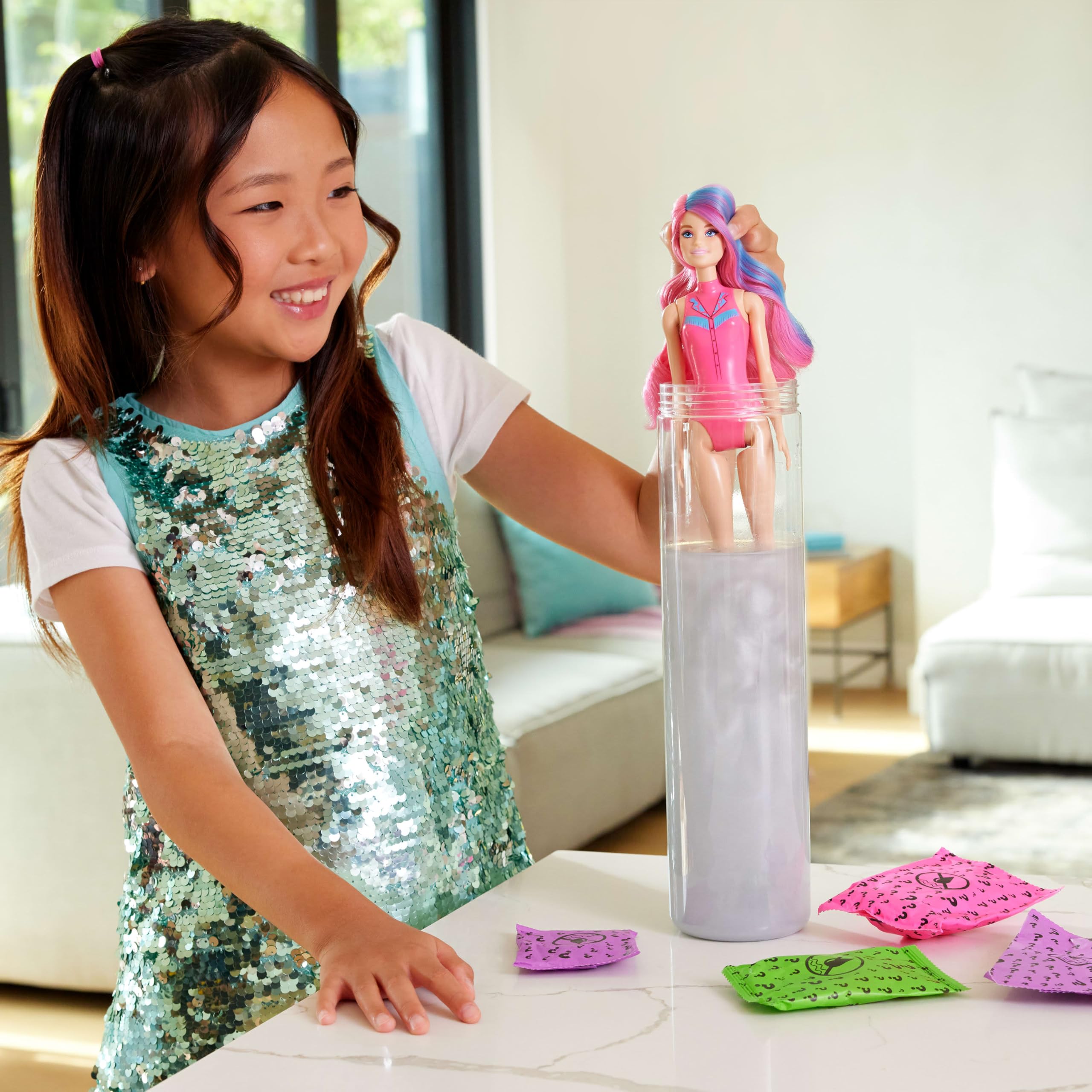 Barbie Color Reveal Fashion Doll & Accessories with 6 Surprises - Disco Star Series