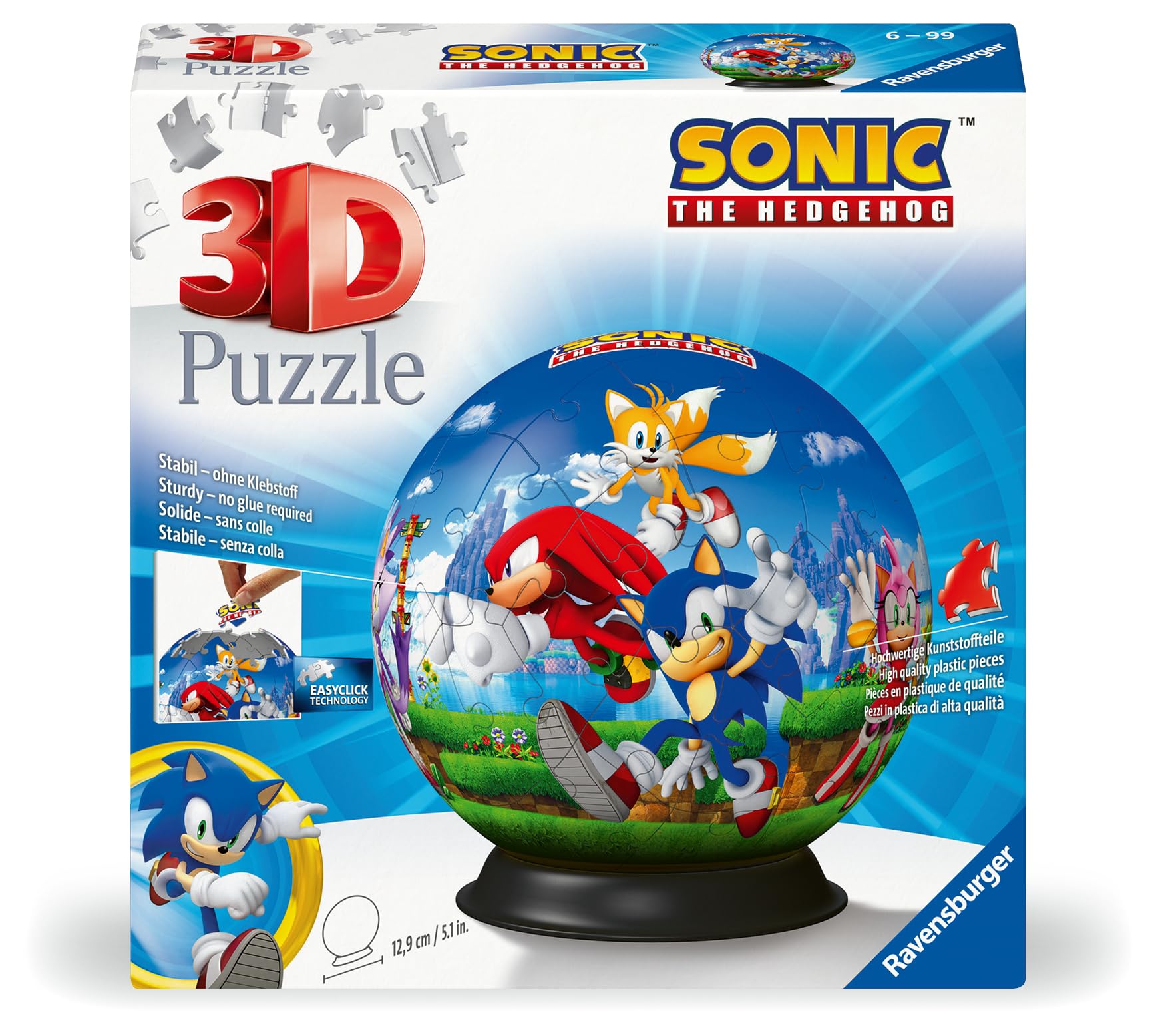 Ravensburger Sonic The Hedgehog 3D Puzzle - 72 Piece Plastic Puzzle Ball for Kids 4