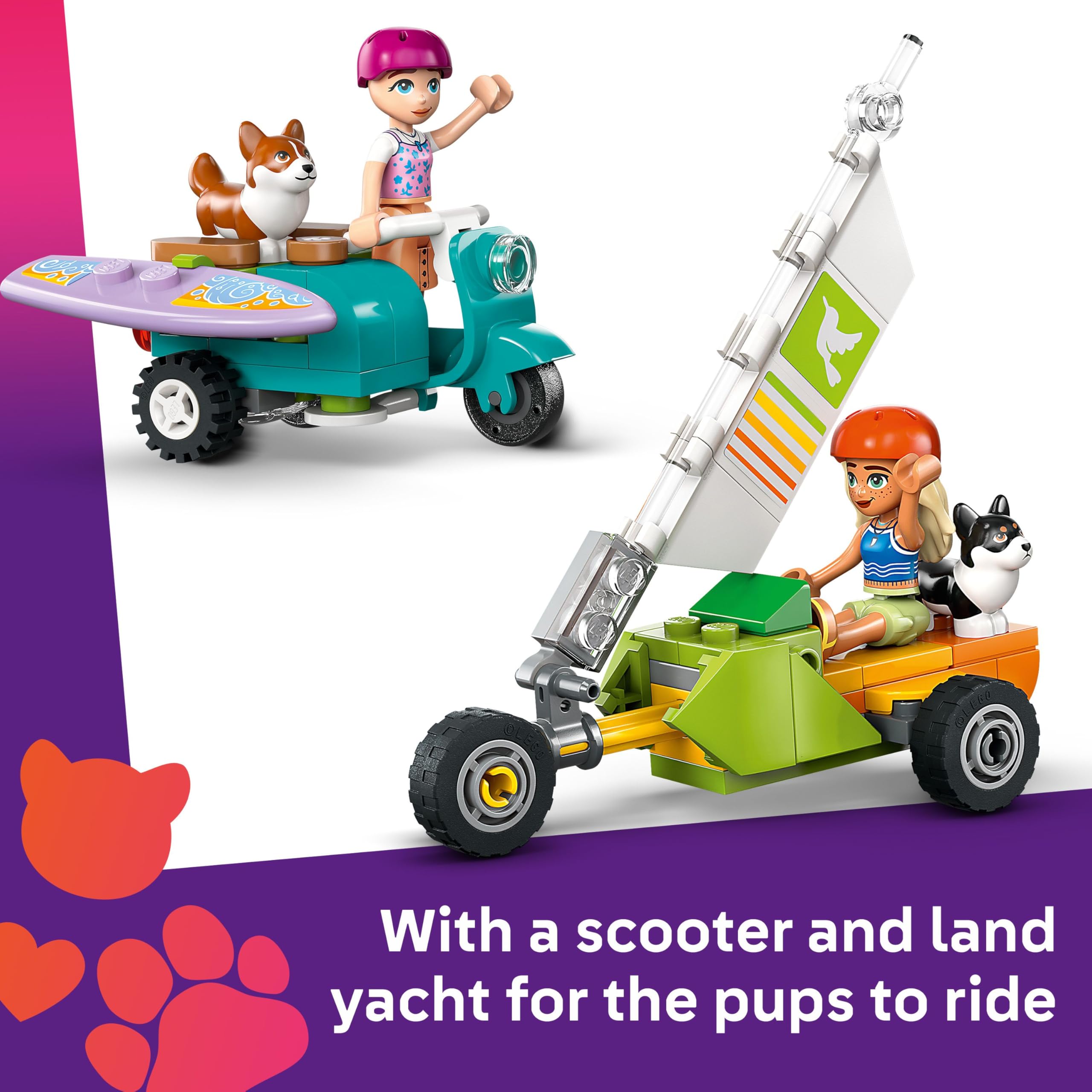 LEGO Friends Surfing Dogs and Scooter Adventure Set - Building Toy with Mini Dolls and Vehicles for Ages 6+ 9