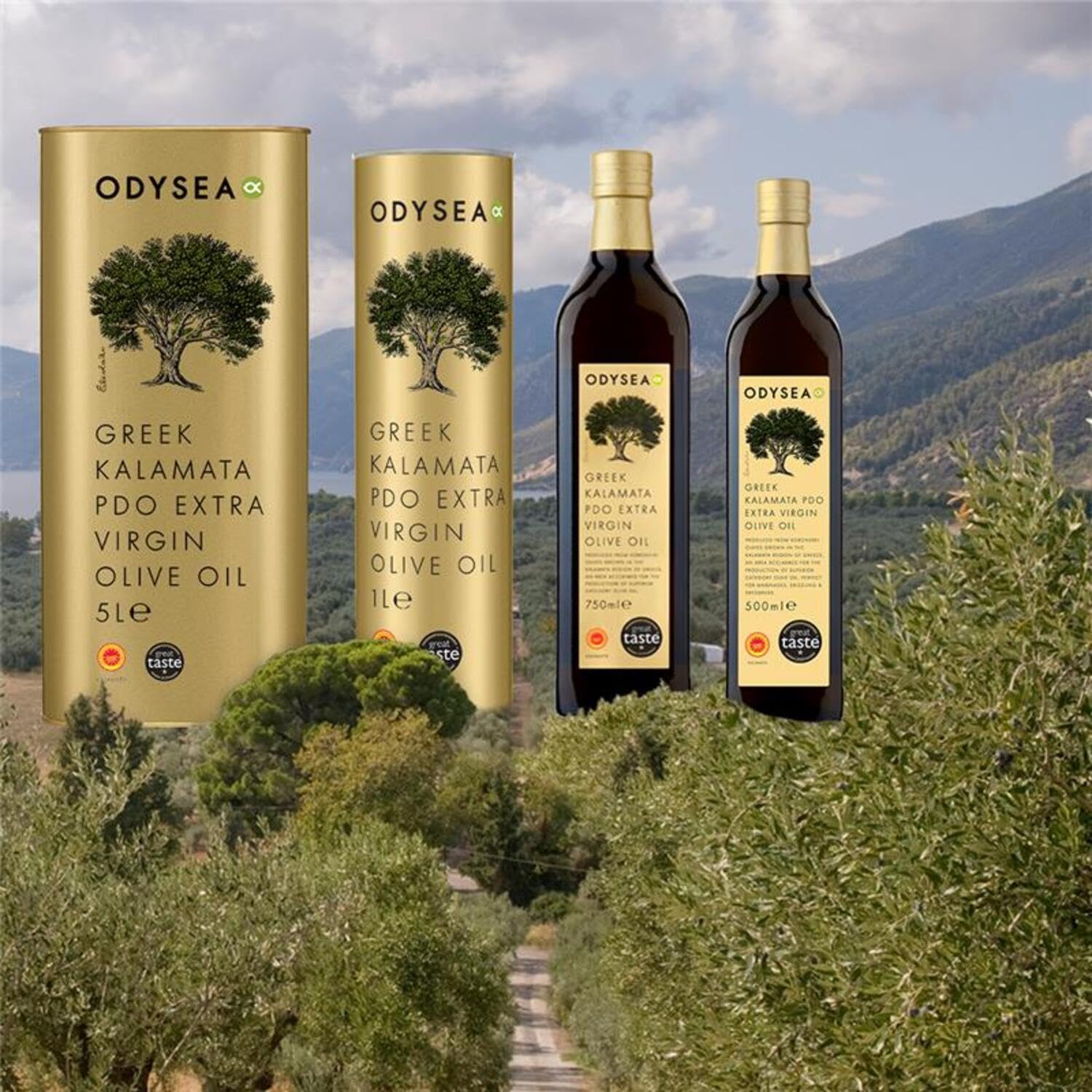 Odysea Griechisches Kalamata PDO Natives Olivenöl Extra, 1-Liter-Glasflasche 6