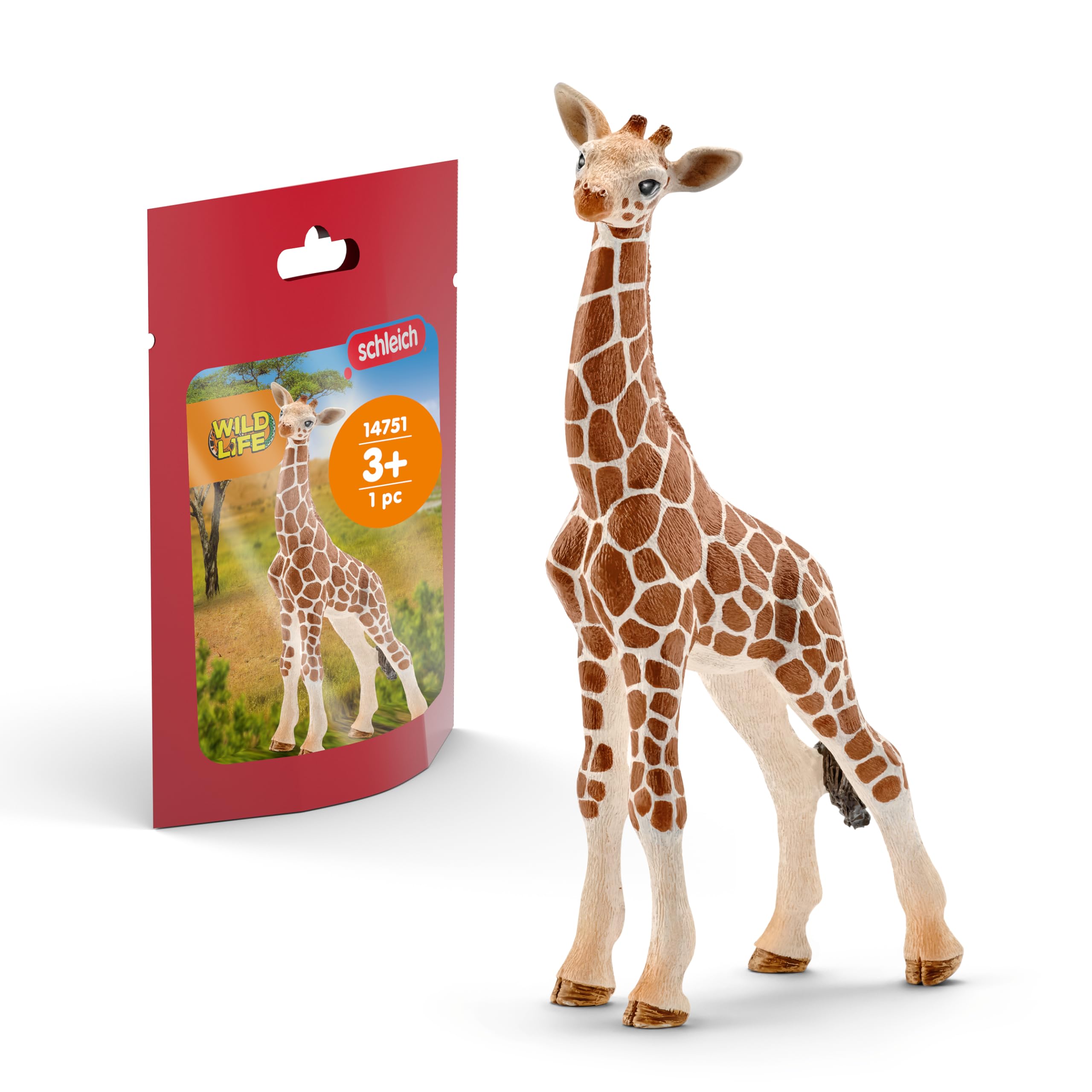 schleich Wild Life 14751 Giraffe Calf Animal Figurine - Authentic Detailed Wild Giraffe Calf Toy Education, Imagination, and Play - Highly Durable Animal Toys Gift for Boys, Girls, Kids Ages 3+ 6