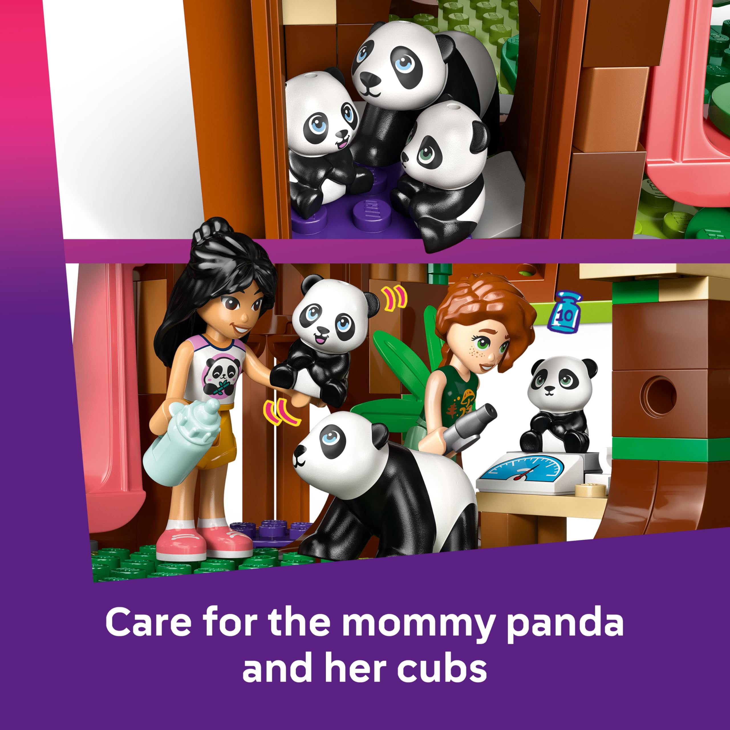 LEGO Friends Panda Sanctuary Animal Care Playset with Tree House, Quad Bike, 2 Mini Dolls & 3 Panda Figures - 243 Pieces 7