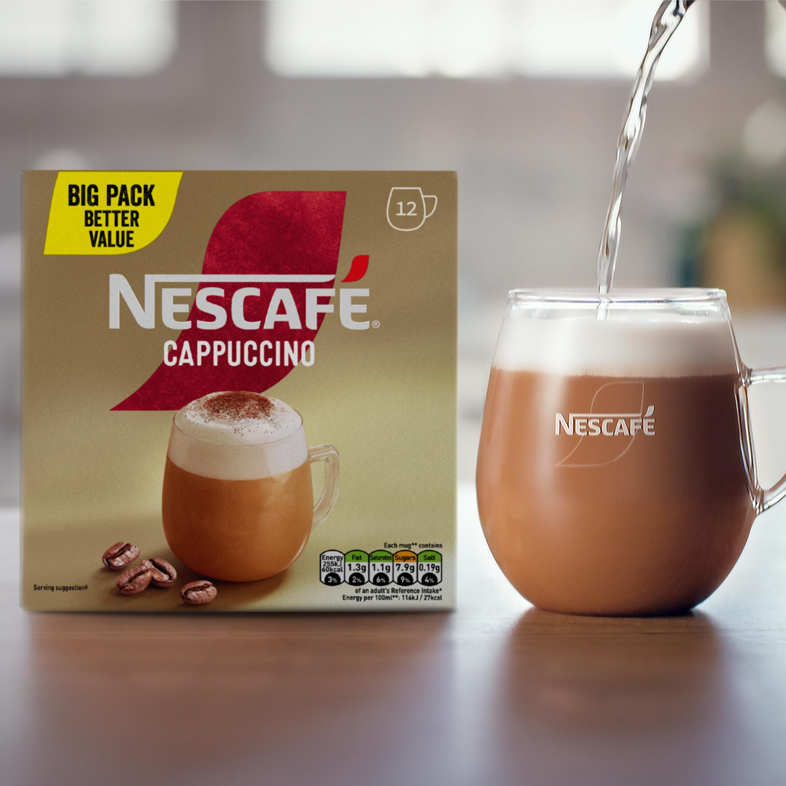 NESCAFÉ Gold Cappuccino Instantkaffee, 12 Beutel à 15,5 g – 100 % verantwortungsvoll bezogener Kaffee 5