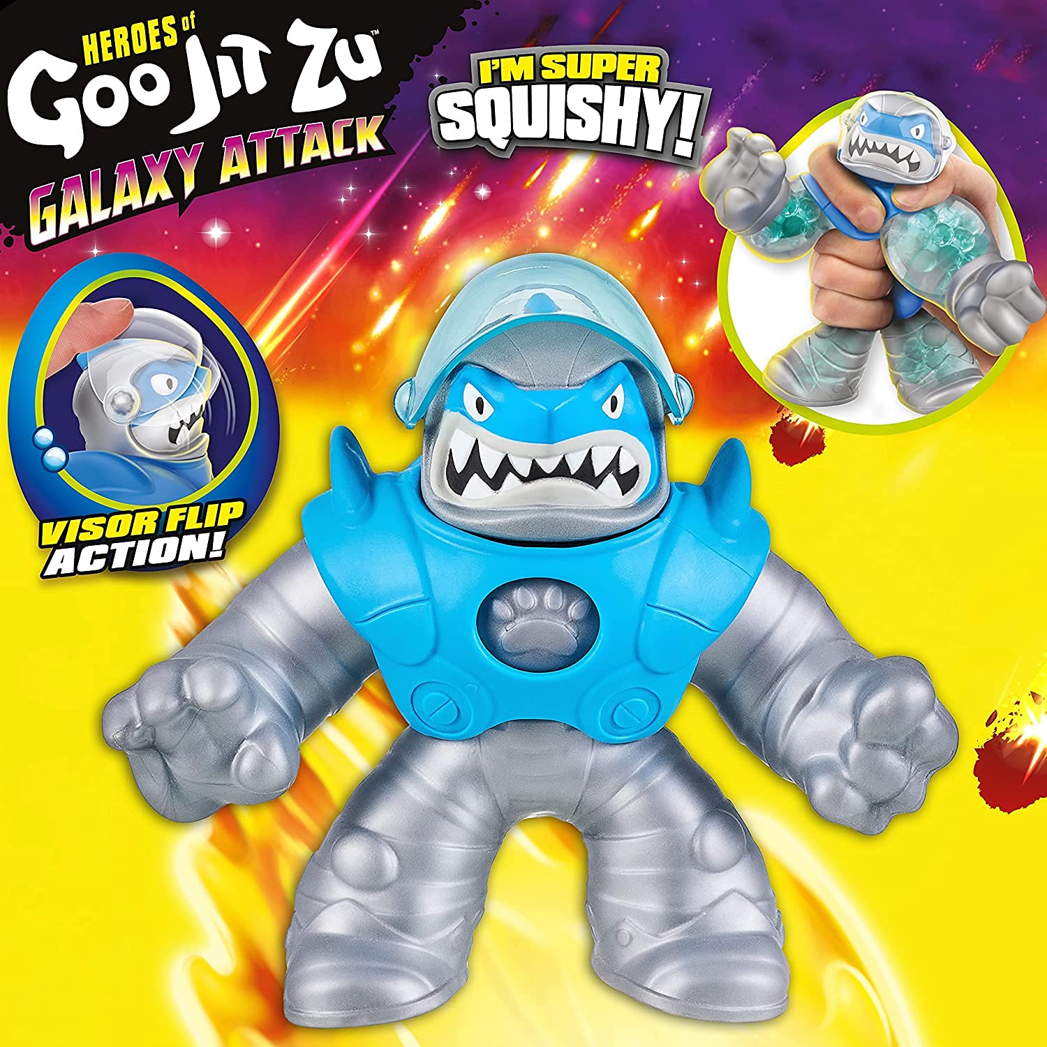 Heroes of Goo Jit Zu Galaxy Attack - Astro Thrash 41209, Stretchy Action Figure with Flip-Up Visor 5